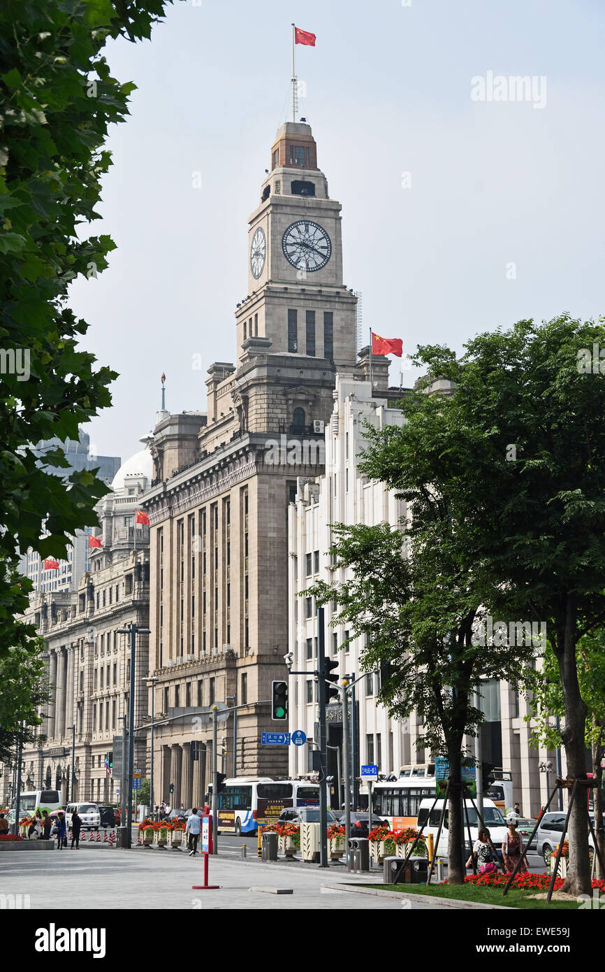 Custom House 1927 antichi e moderni edifici sul Bund Shanghai in Cina ( in stile Europeo dell architettura ) Foto Stock