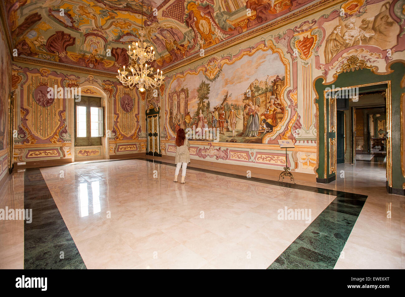 Italia Puglia Valle D'Itria Martina Franca Palazzo Ducale - La camera di Arcadia Foto Stock