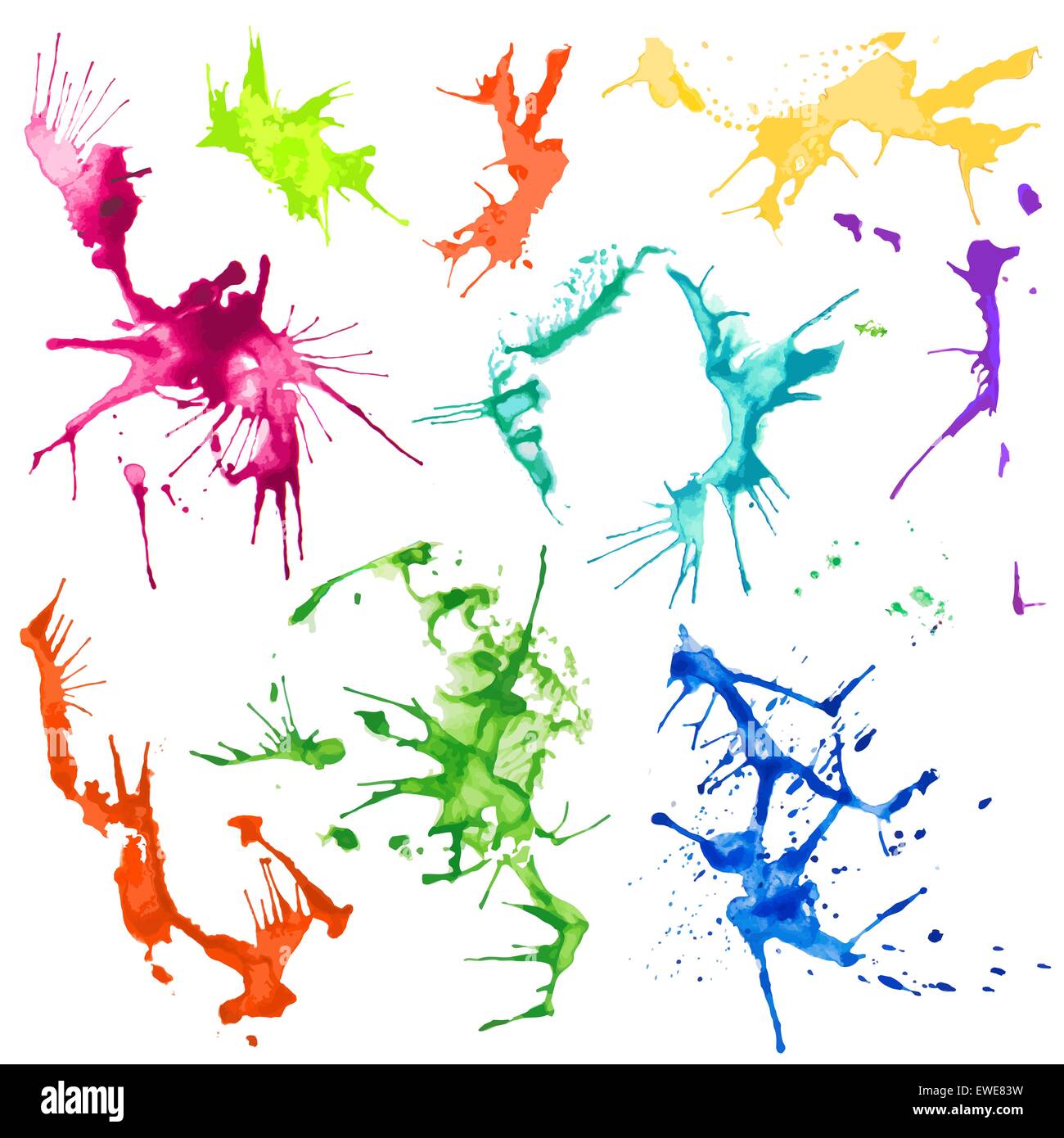Vettore di colore Acqua Splash macchie Illustrazione Vettoriale