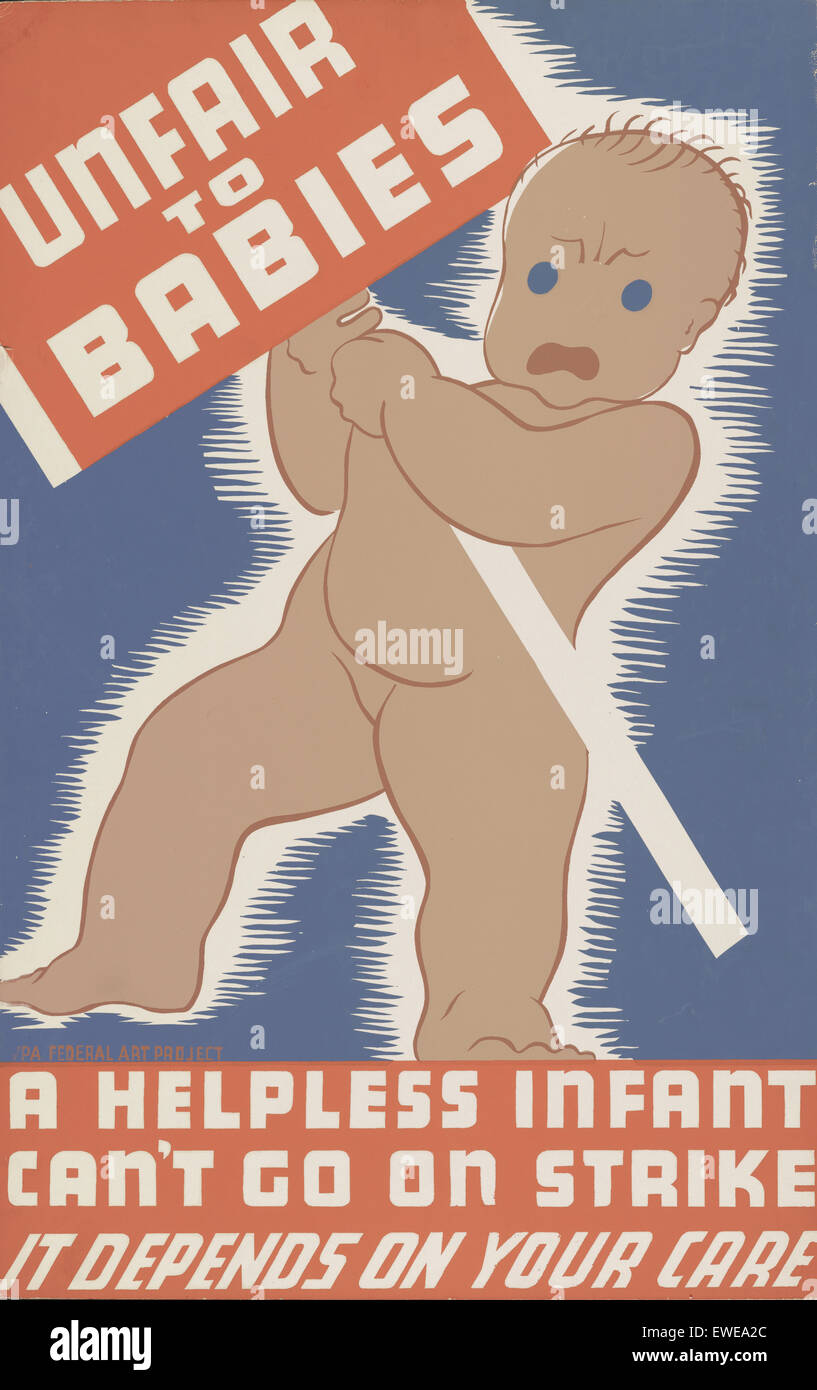 Per i progetti di lavoro Administration (WPA) poster per neonati questioni attinenti alla salute prodotte tra il 1936 e il 1943. (Biblioteca del Congresso) Foto Stock