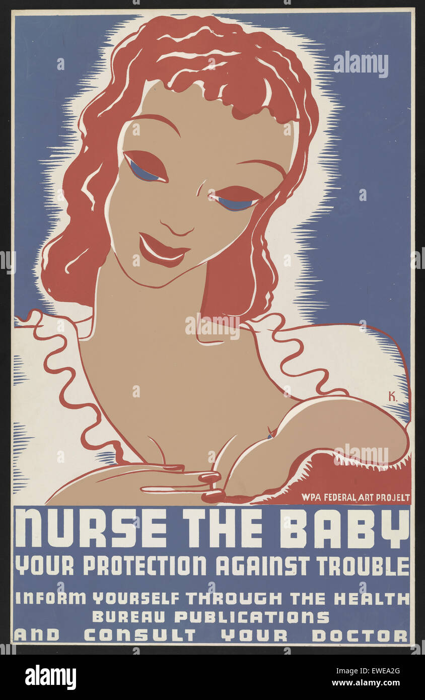 Per i progetti di lavoro Administration (WPA) poster per neonati questioni attinenti alla salute prodotte tra il 1936 e il 1943. (Biblioteca del Congresso) Foto Stock