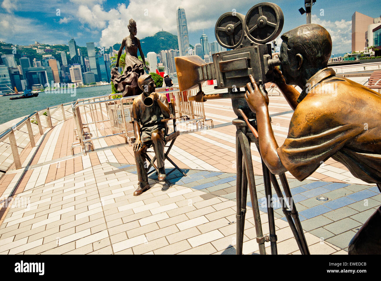 Le figure sul Viale delle Stelle in Hong Kong. Foto Stock