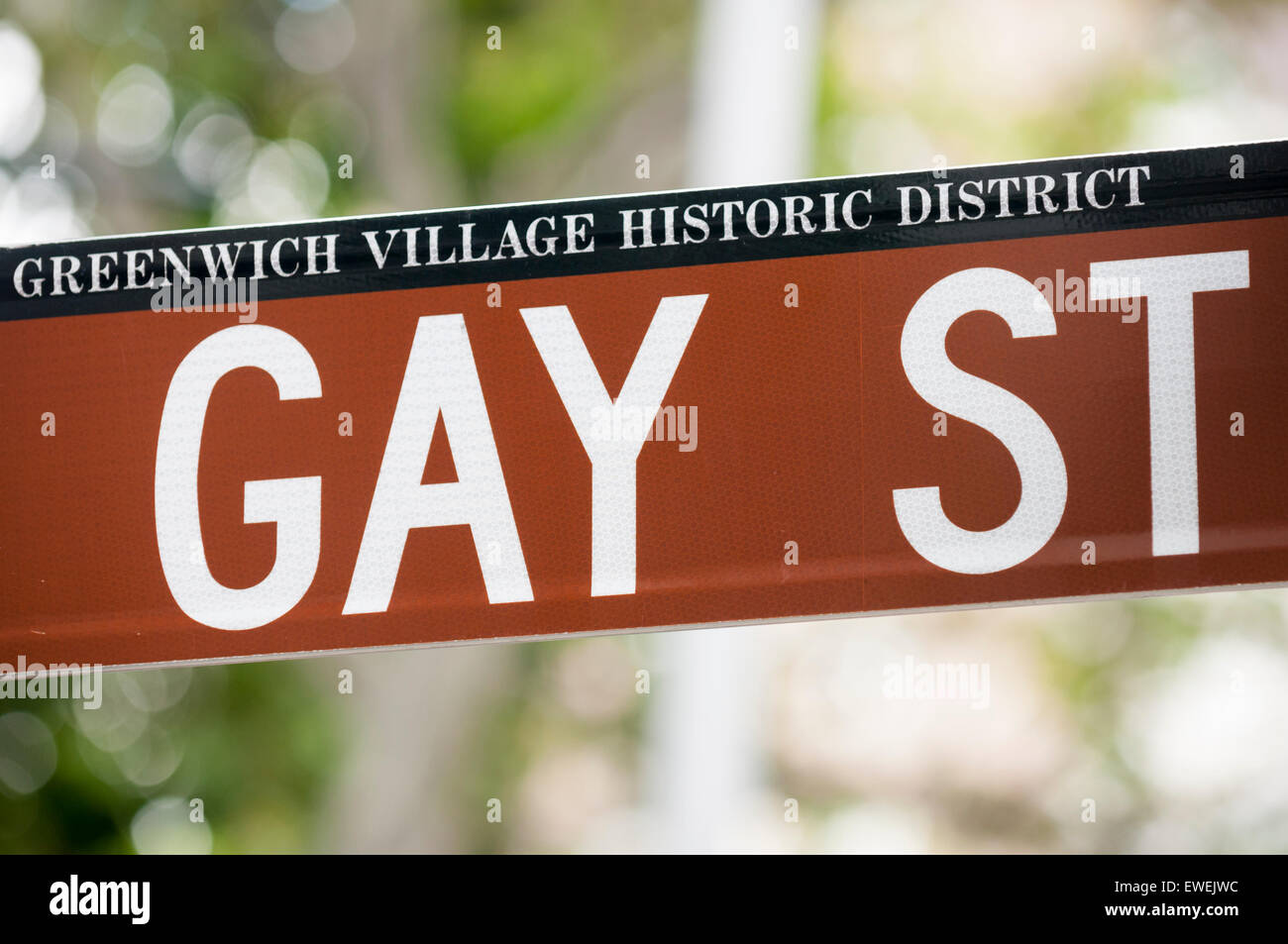 Gay Street strada segno nel quartiere storico del Greenwich Village di New York City Foto Stock