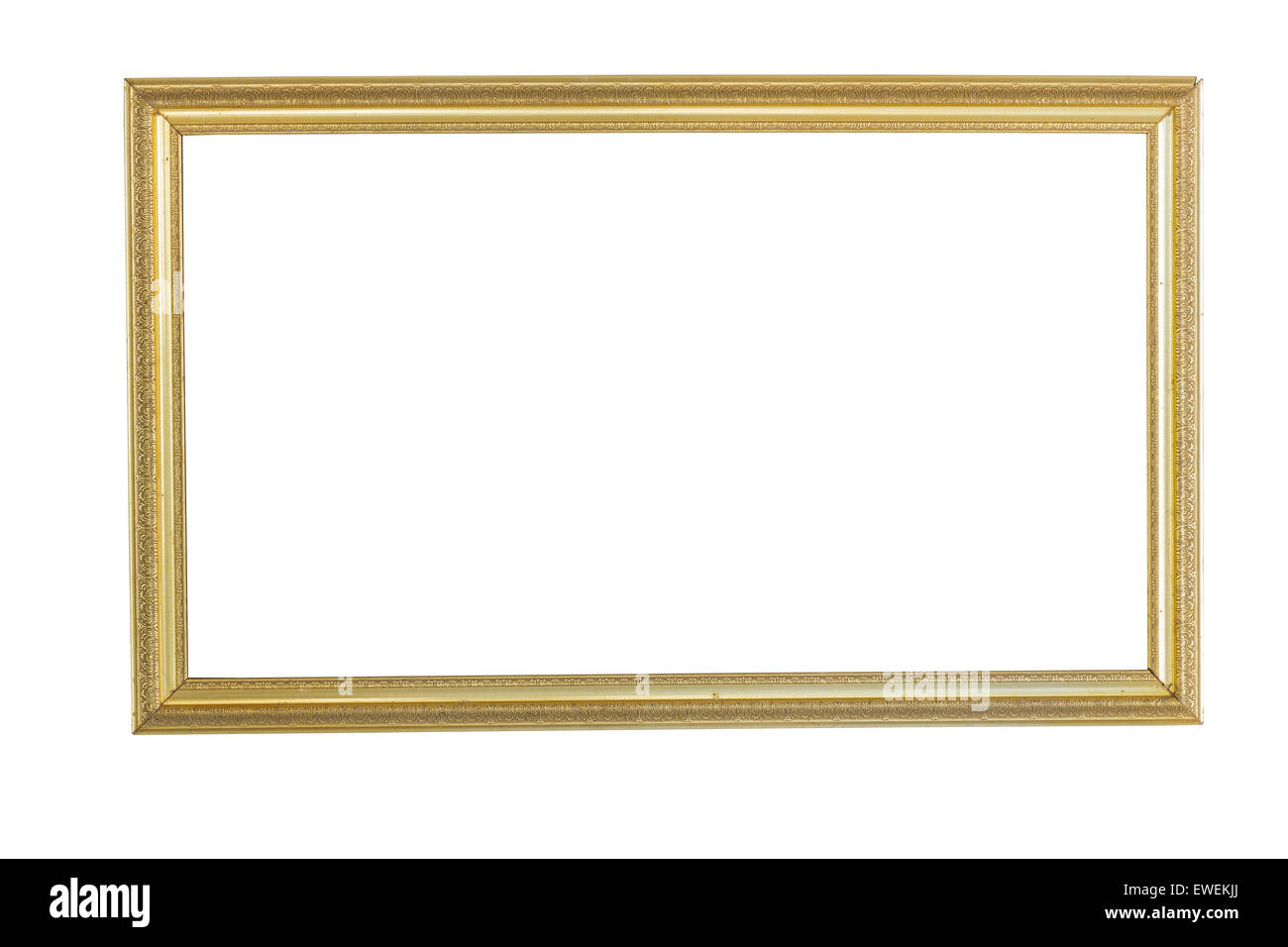 Golden cornice immagine isolare su bianco Foto Stock