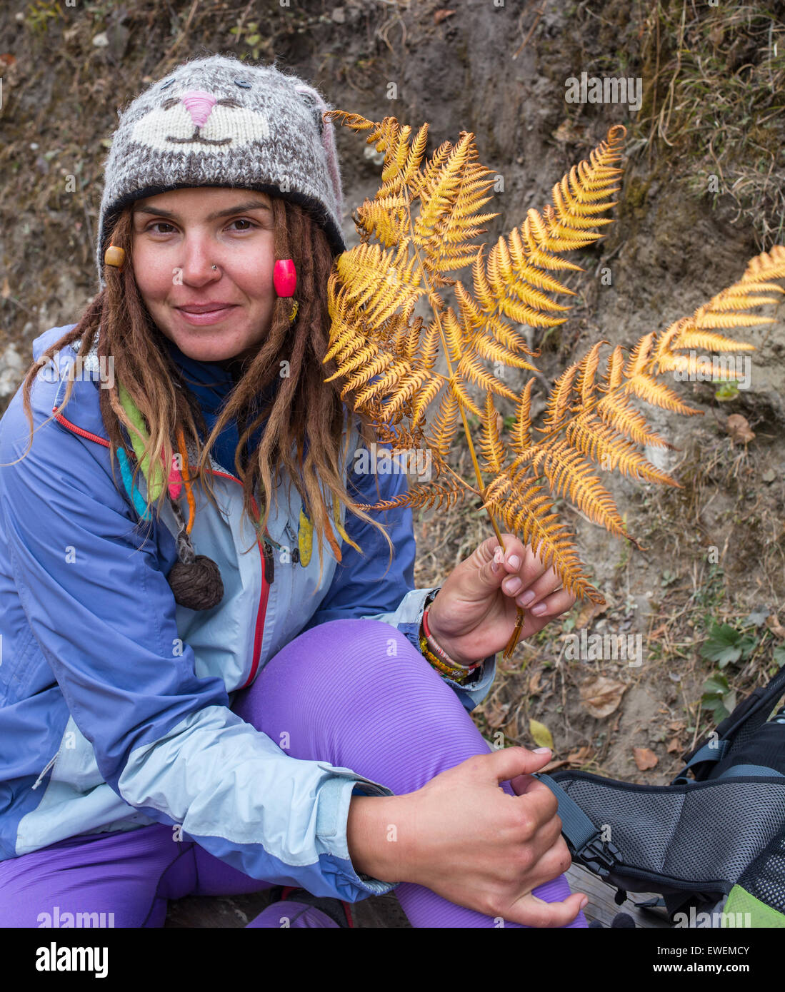 Ragazza del hippie Foto Stock