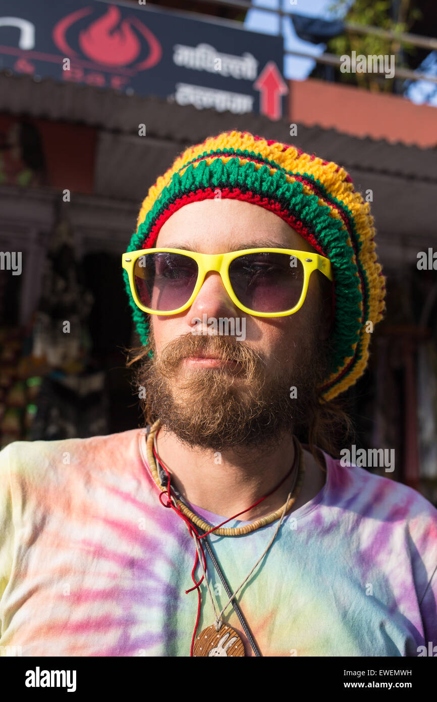 Giovane con dreadlocks Foto Stock