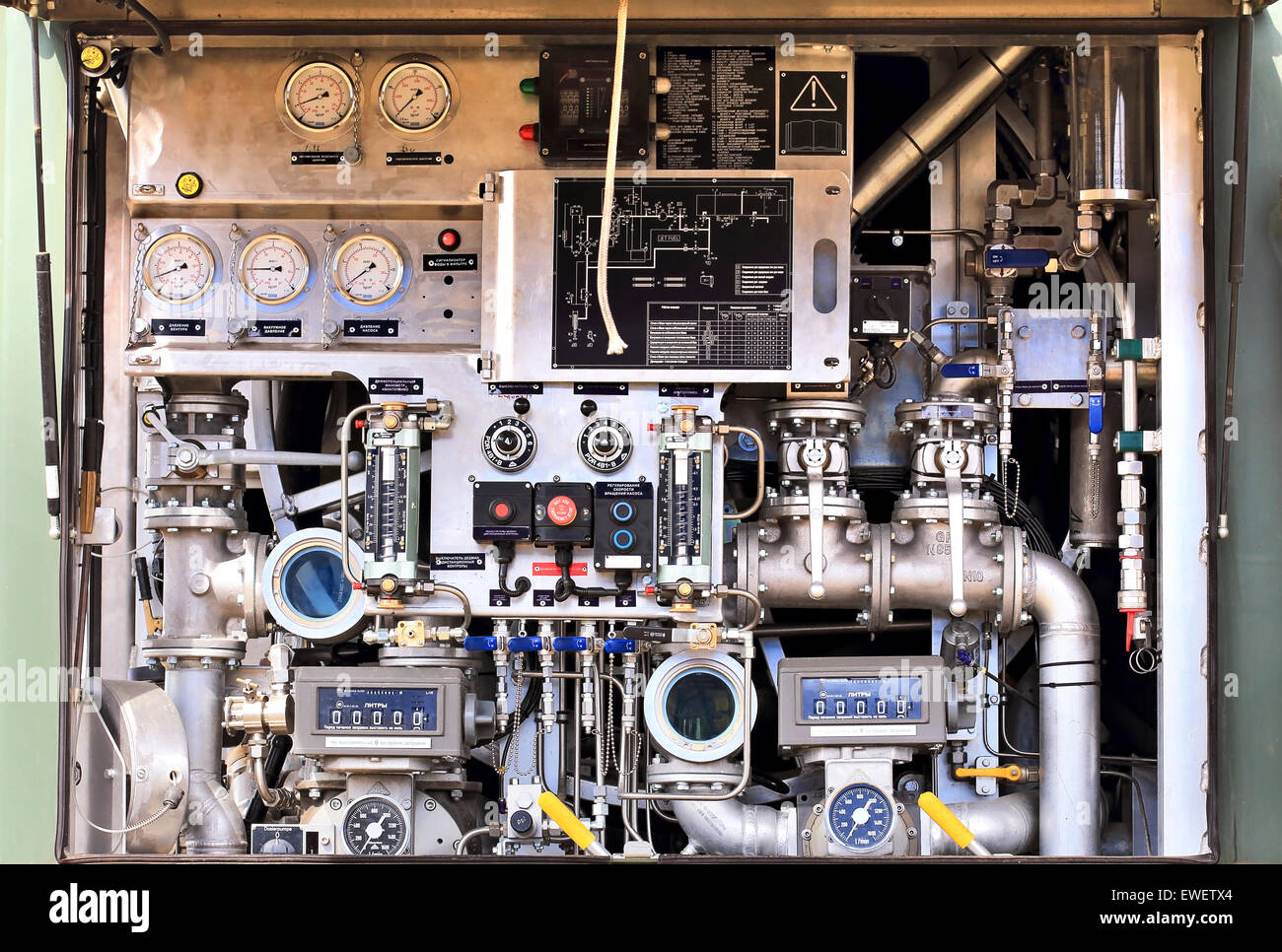 Cruscotto dei militari autofornitori con i contatori e unità Foto Stock