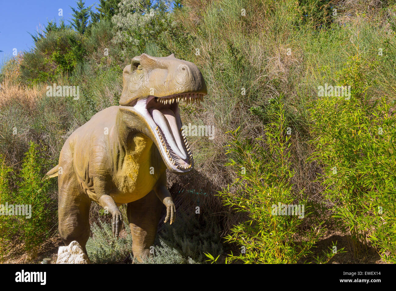 Temibile dinosauro carnivoro Tyrannosaurus Rex Foto Stock