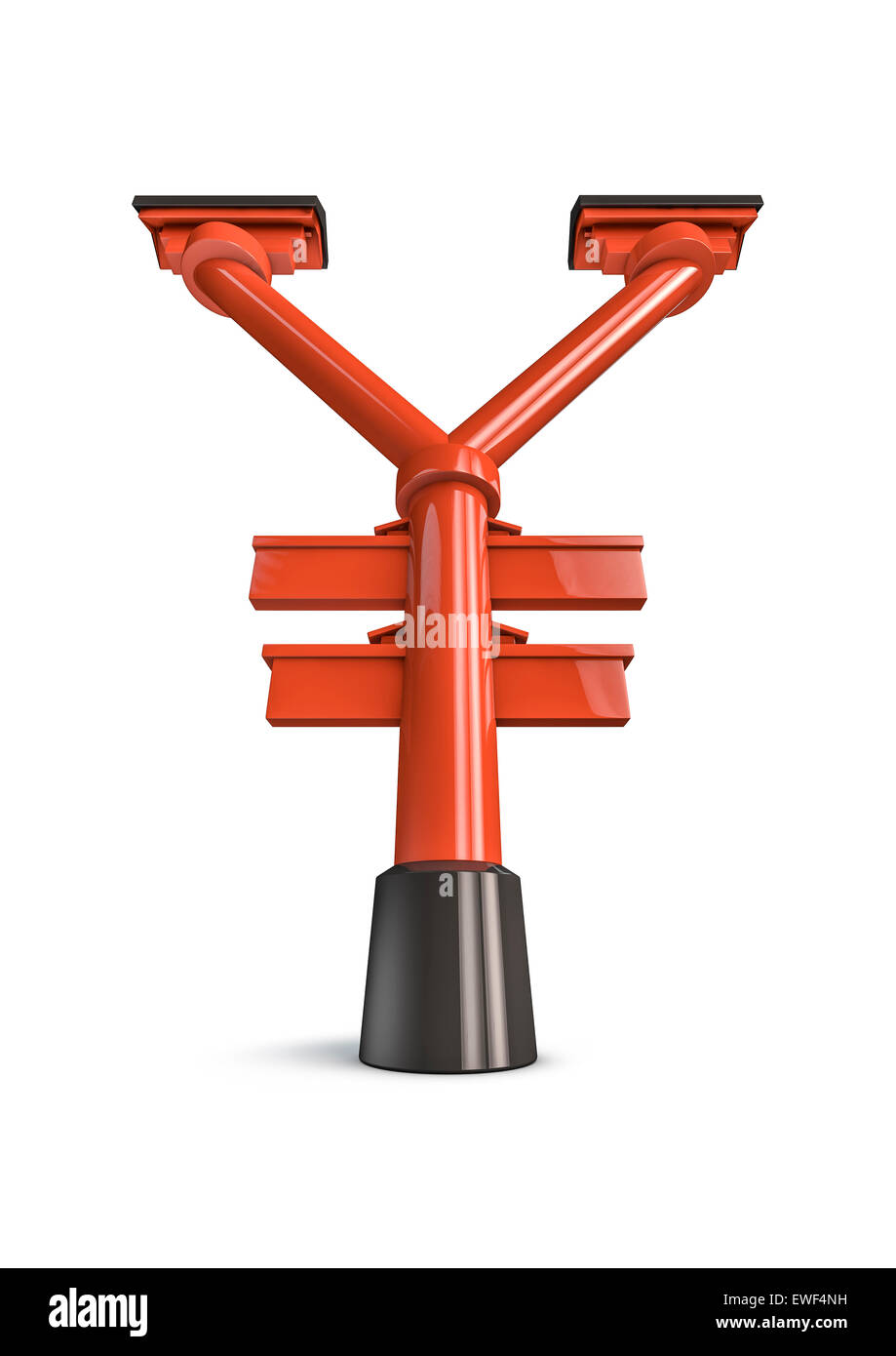 3D render di yen simbolo di valuta come il giapponese temple gate Foto Stock