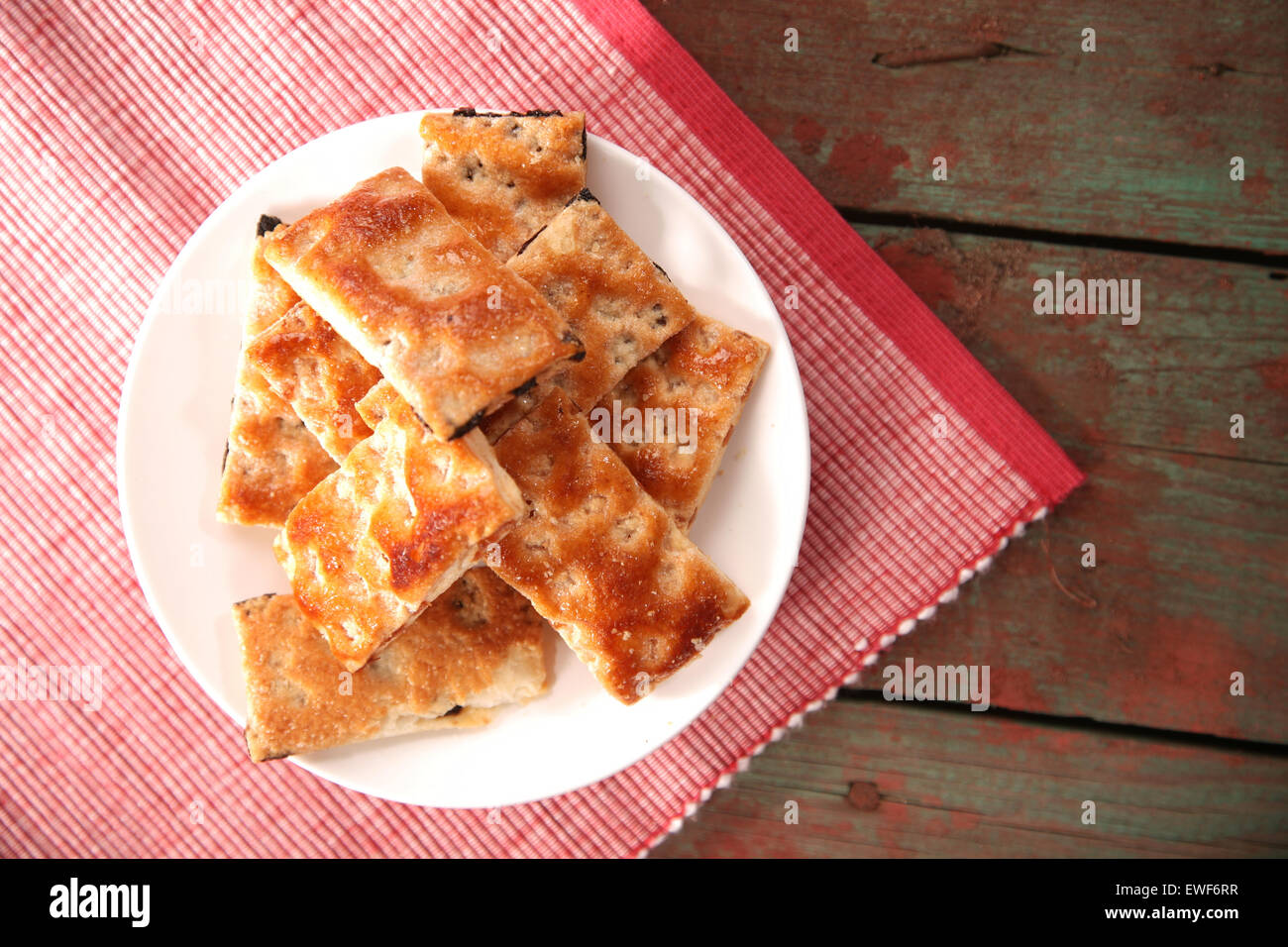 Close-up di cookies su piastra Foto Stock