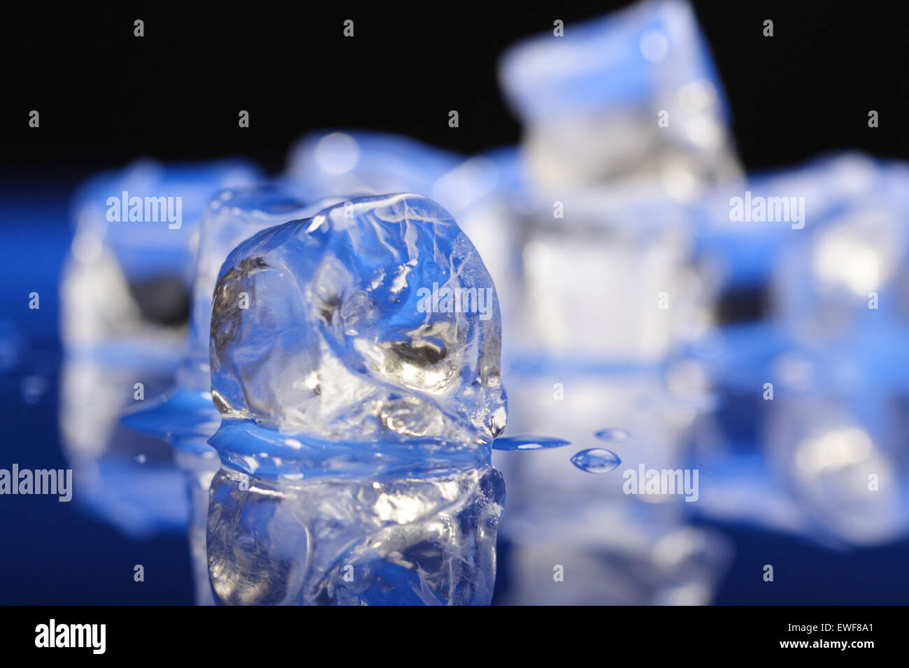 Close up di cubetti di ghiaccio Foto Stock
