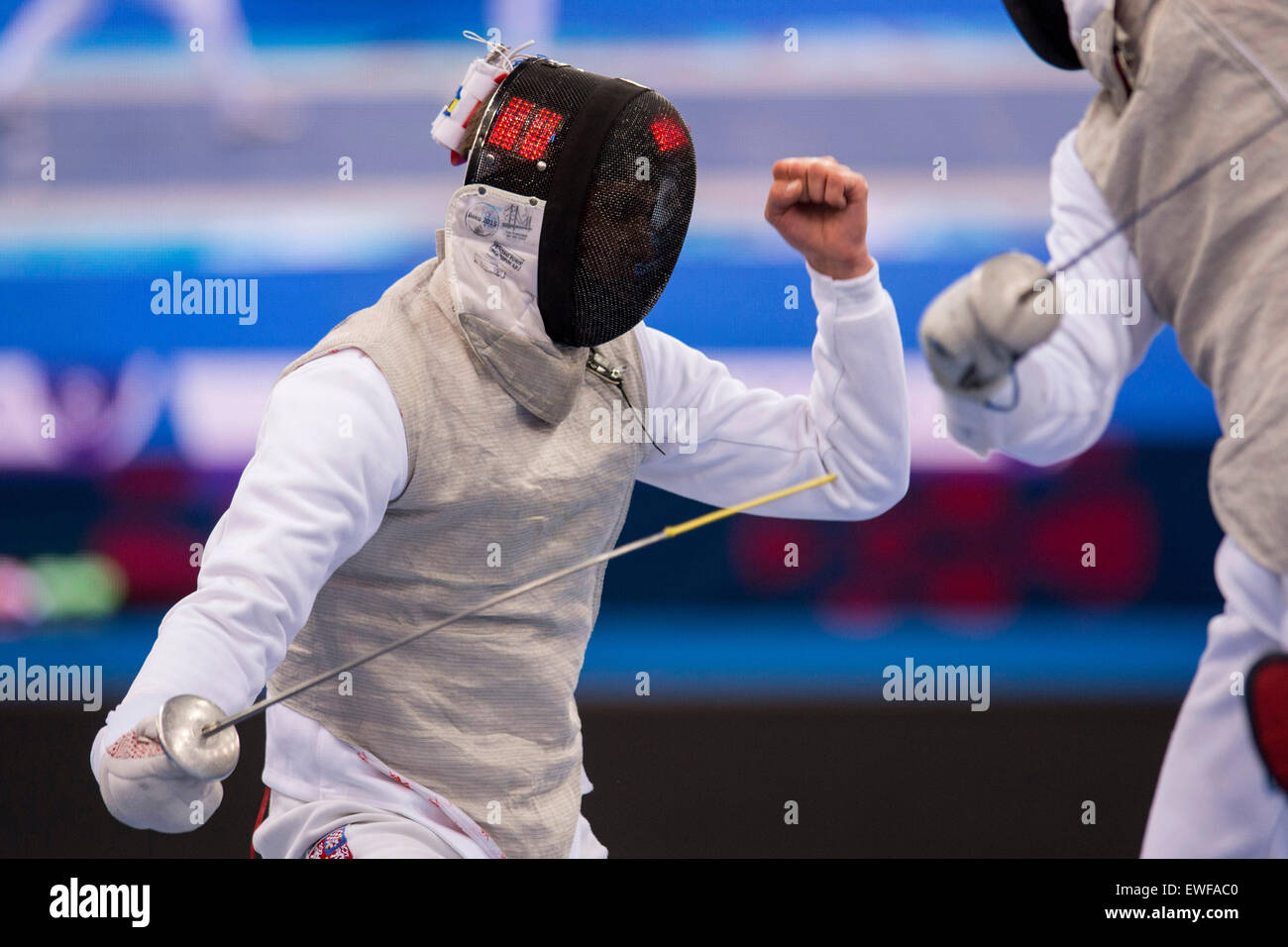 Nella scherma individuale del fioretto immagini e fotografie stock ad