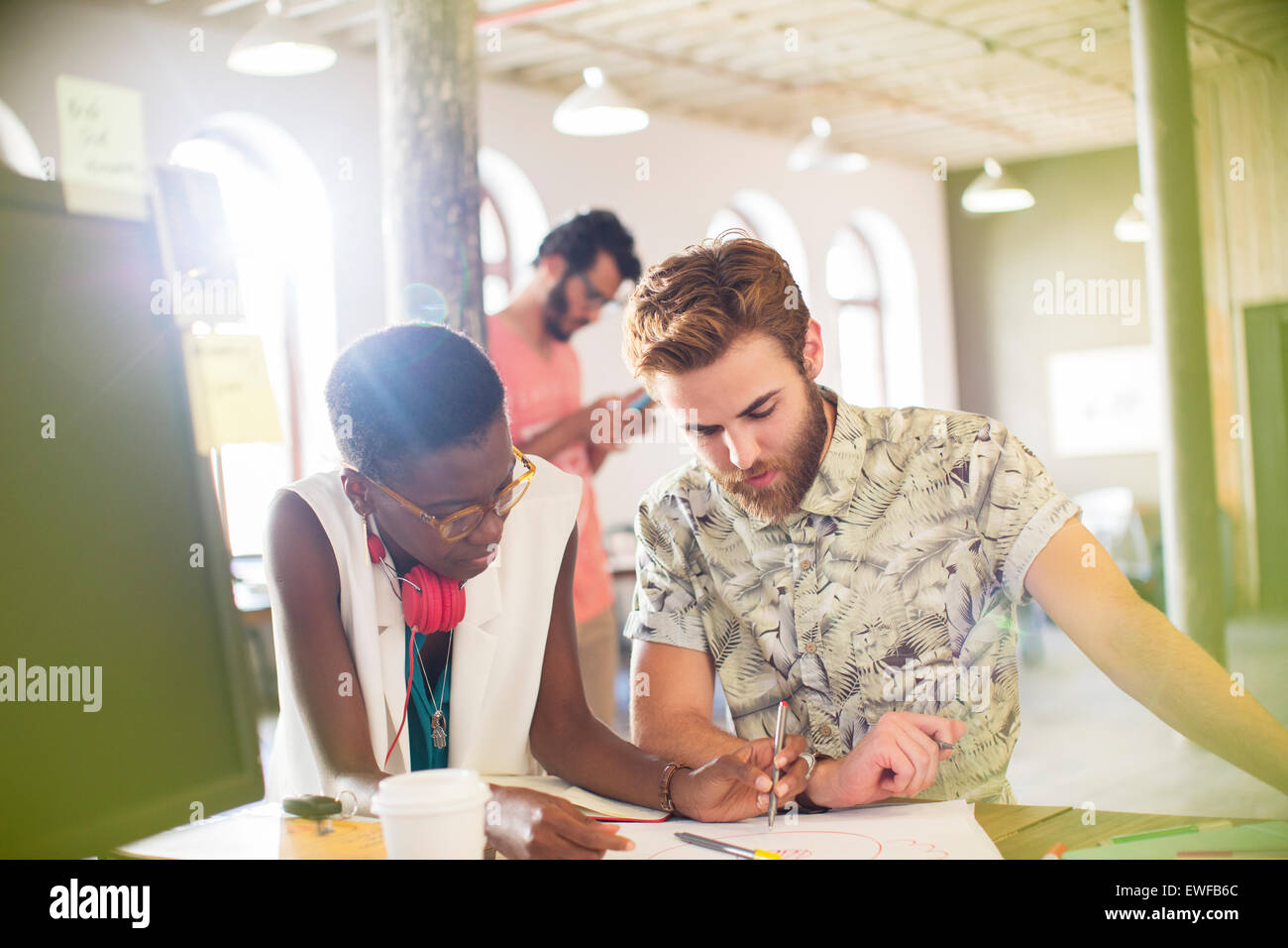Attività creativa di persone lo schema di disegno di Office Foto Stock