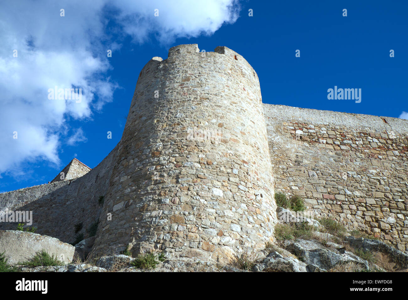 Il castello di antiche mura di difesa Foto Stock