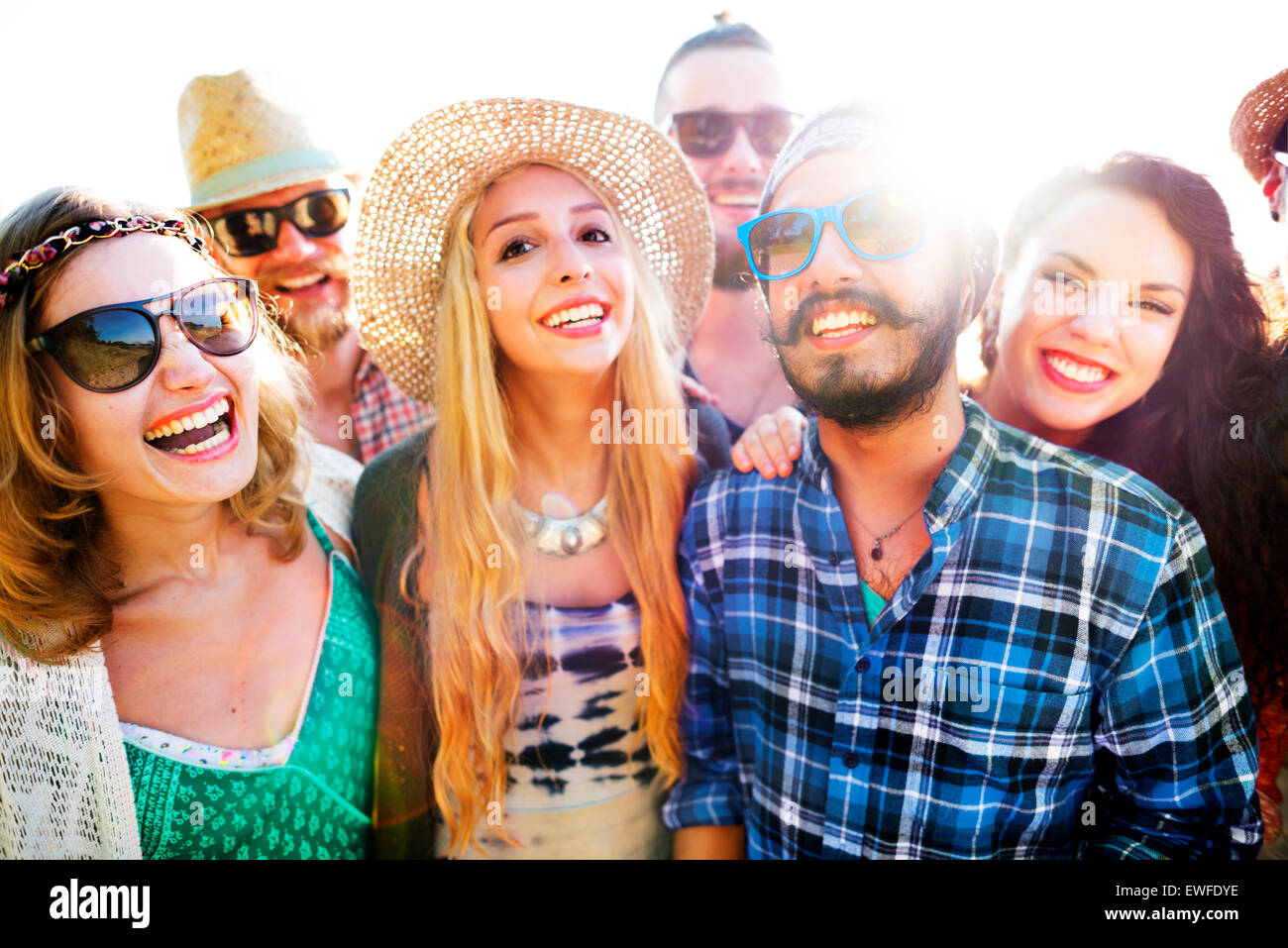 Il legame di amicizia Relax Estate spiaggia felicità Concept Foto Stock