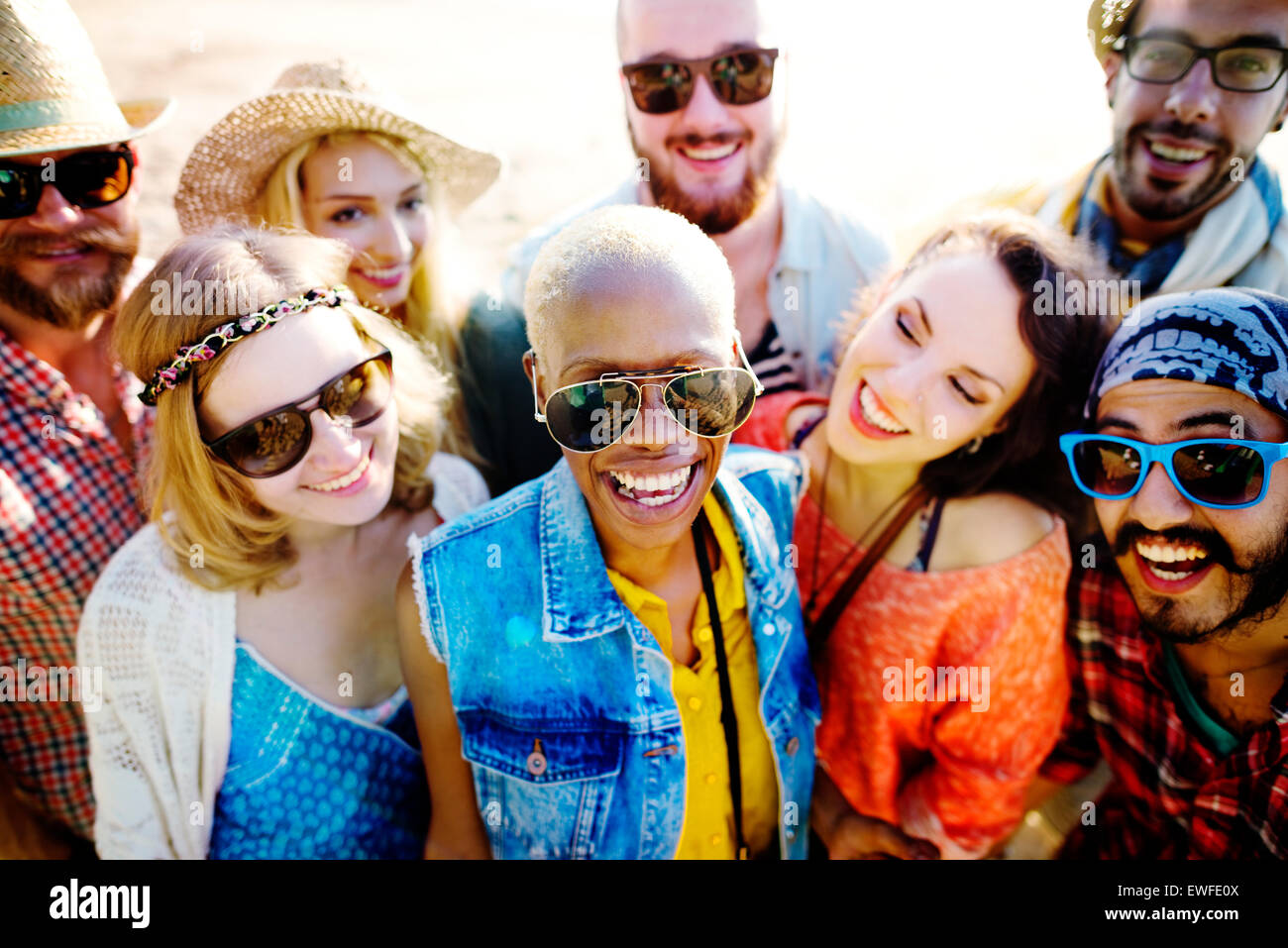 Il legame di amicizia Relax Estate spiaggia felicità Concept Foto Stock