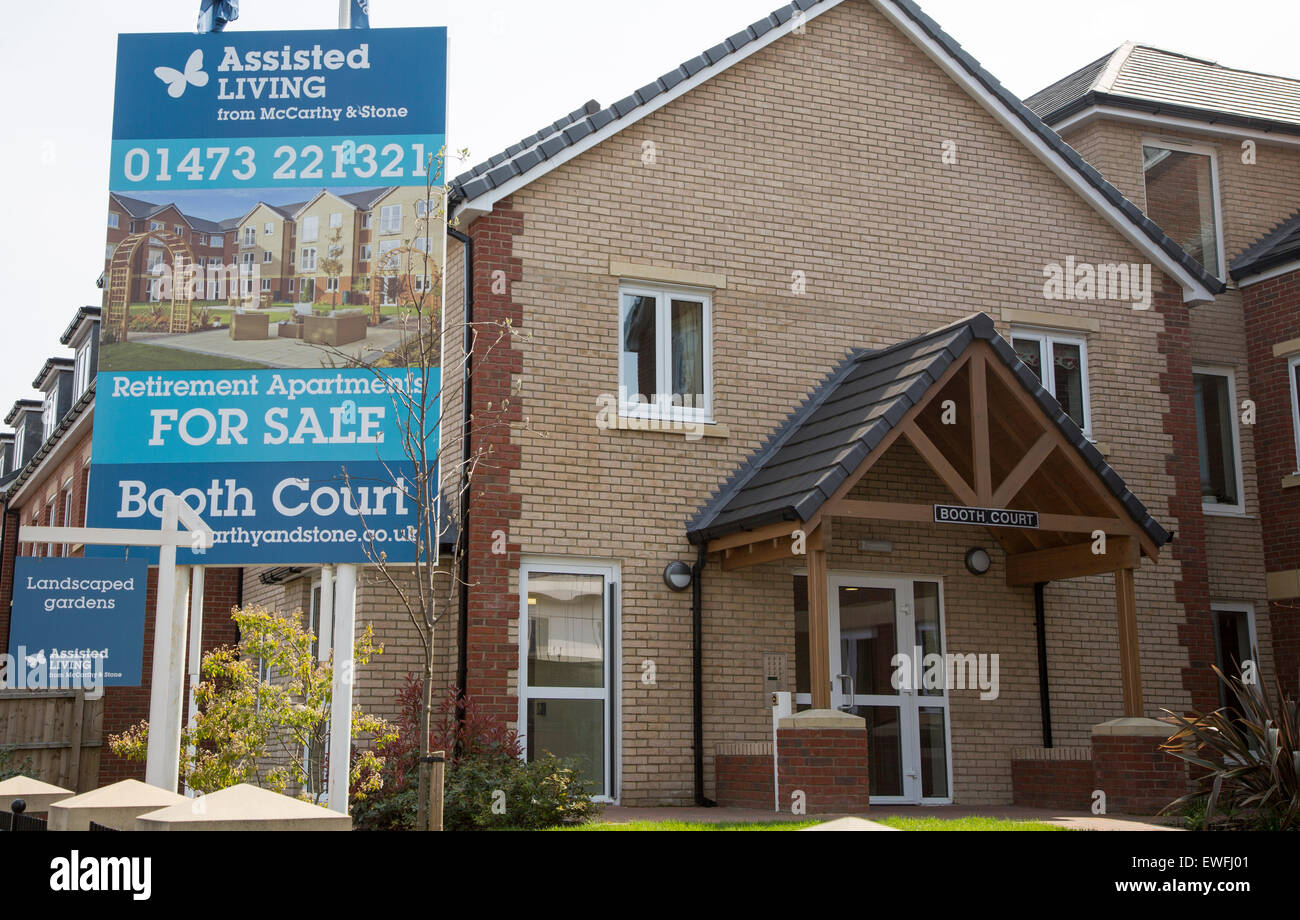 Assisted Living pensione appartamenti in vendita, Ipswich, Suffolk, Inghilterra, Regno Unito Foto Stock