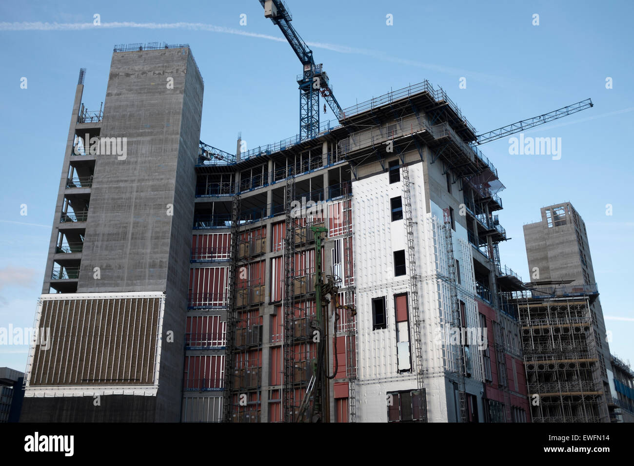 Grande ospedale della città in costruzione essendo costruito Royal Hospital di Liverpool Foto Stock