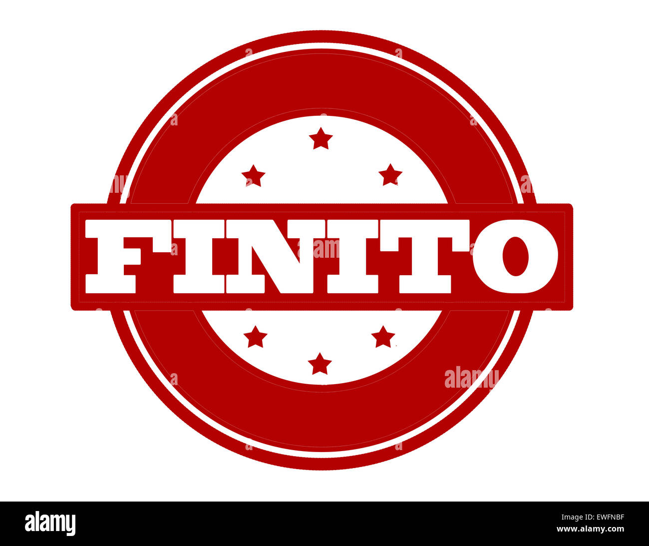 Timbro di gomma con word finito in lingua italiana all'interno, illustrazione Foto Stock