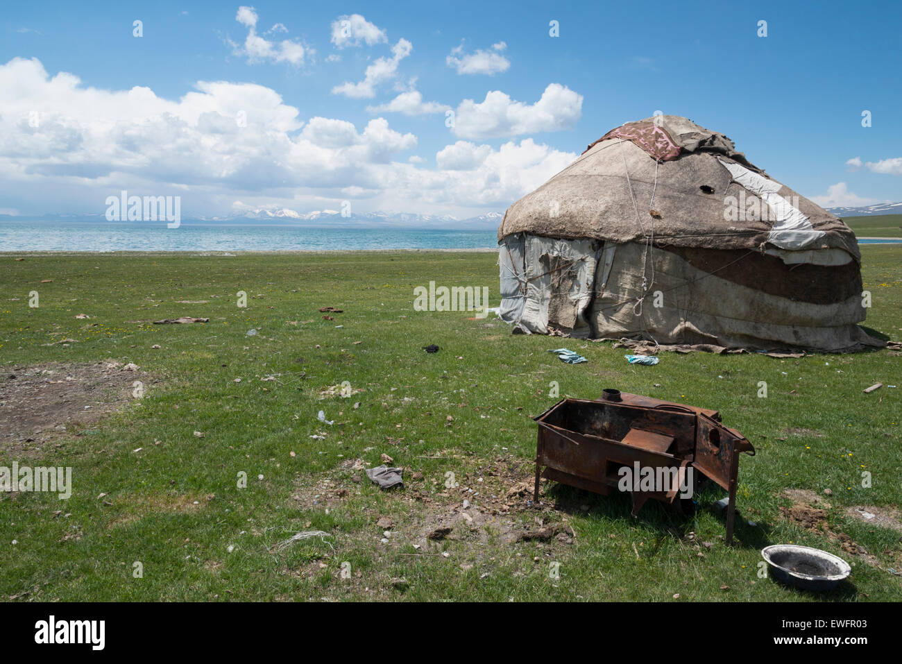 Lago Song-Köl. Il Kirghizistan. In Asia centrale. Foto Stock
