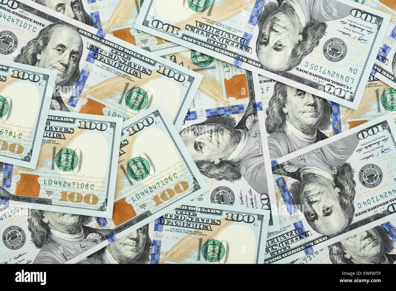 Sfondo di recente un centinaio di dollari Foto Stock
