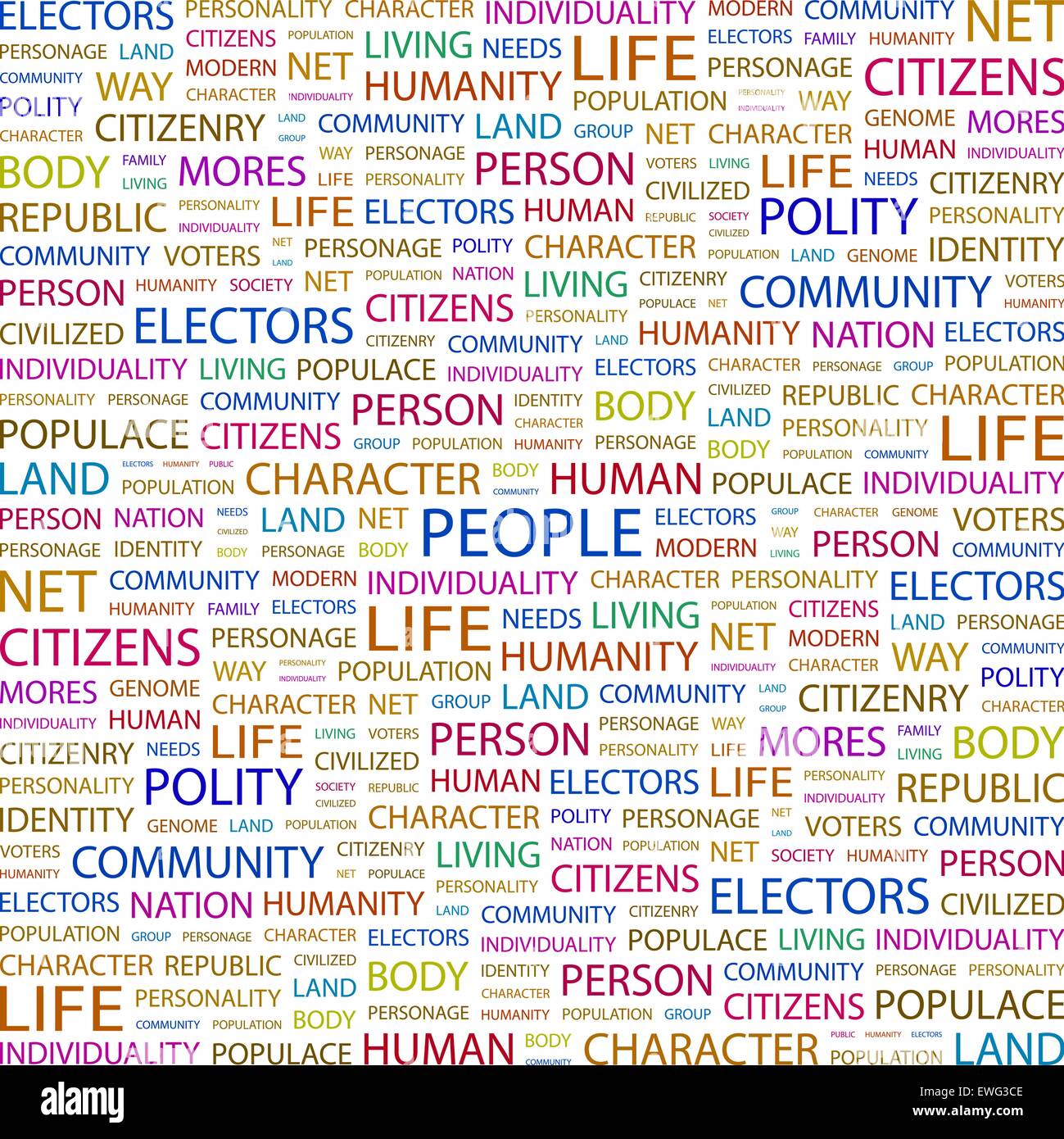 Persone. Concetto illustrazione. Graphic raccolta tag. Wordcloud collage. Illustrazione Vettoriale