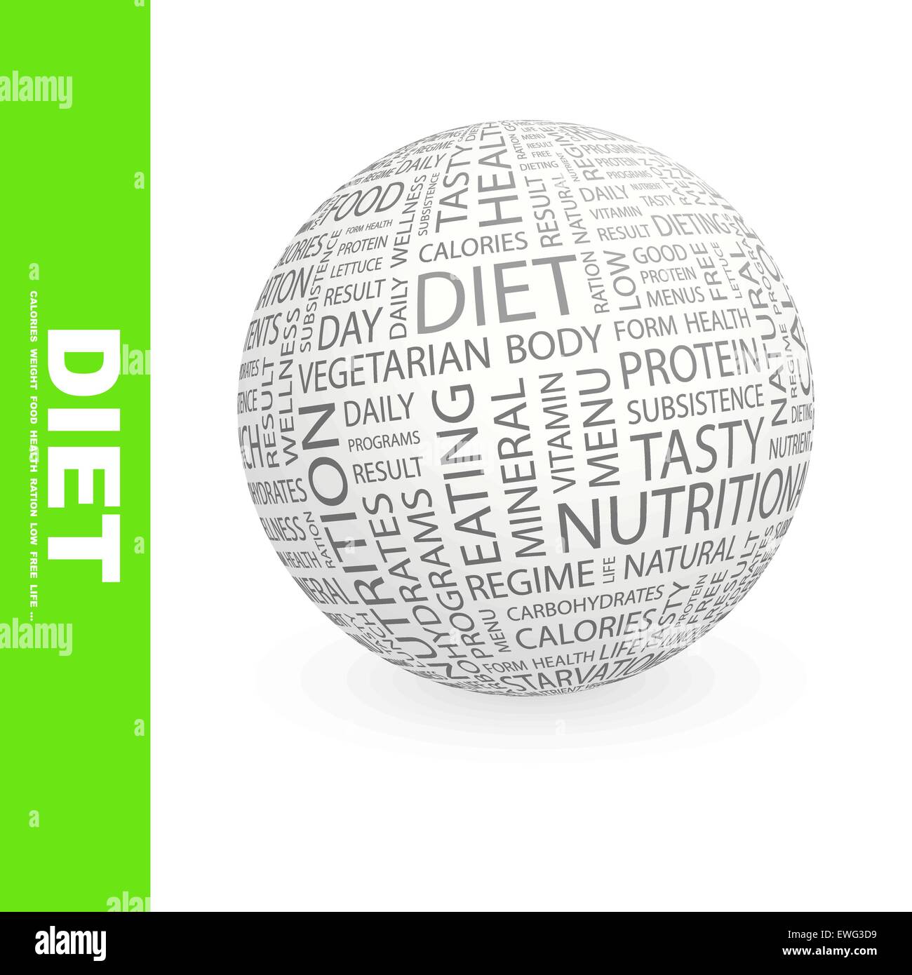 La dieta. Parola concetto cloud illustrazione. Wordcloud collage. Illustrazione Vettoriale