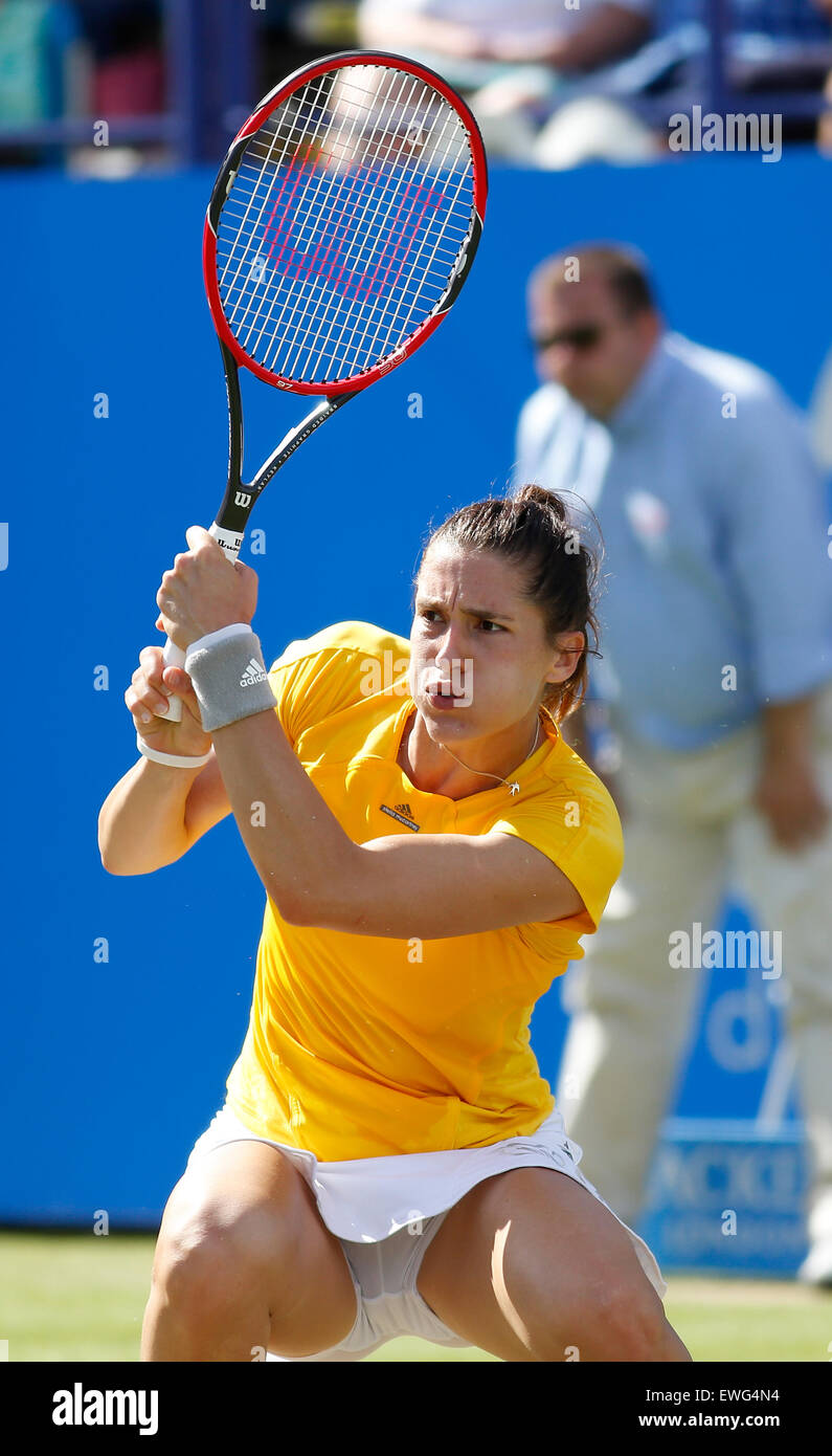 Eastbourne, Regno Unito. Il 25 giugno, 2015. Aegon International Tennis championships Eastbourne. Andrea Petkovic (GER) durante il suo quarto di finale match contro Caroline WOZNIACKI (DEN) Credito: Azione Sport Plus/Alamy Live News Foto Stock