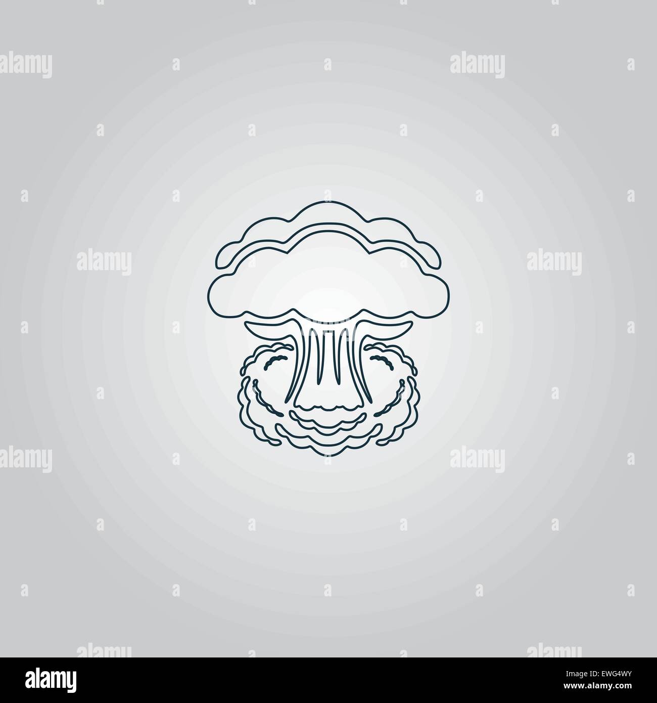 Mushroom cloud, esplosione nucleare, silhouette Illustrazione Vettoriale