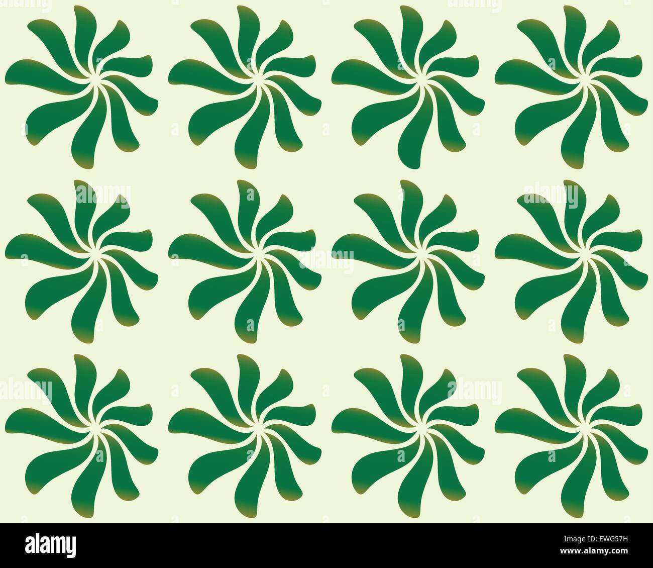 Sfondo ripetibile (pattern) con foglie, forme di petalo. Verde, schema naturale in stile classico. (Perfettamente ripetibile). Illustrazione Vettoriale