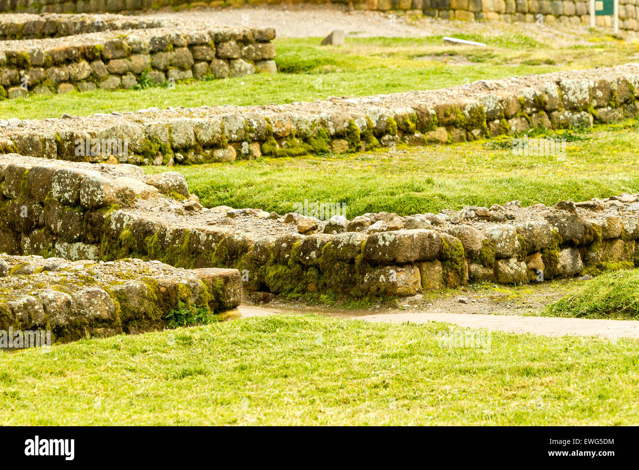 Silo Inca costruzione rovine di Ingapirca moderno Ecuador Foto Stock