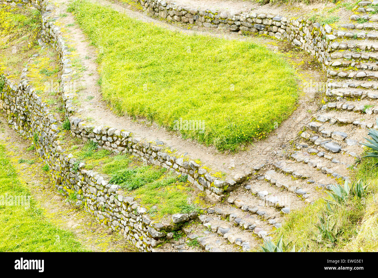 Silo Inca costruzione rovine di Ingapirca moderno Ecuador Foto Stock