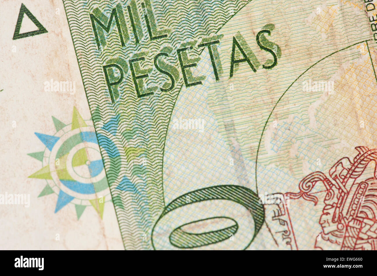 Spagna vintage vecchia carta denaro . Foto Stock