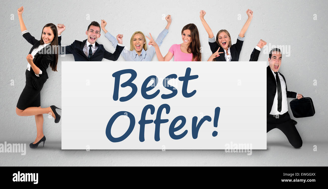 Offerta migliore parola scritta sul banner Foto Stock