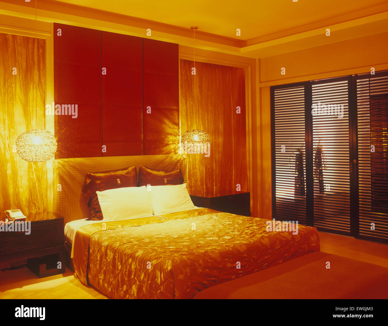 La camera #111 a Villa Spa - Castello Rosso lussuoso Motel in Lukang, Taiwan. Asia. Un rinnovato amore motel. Foto Stock