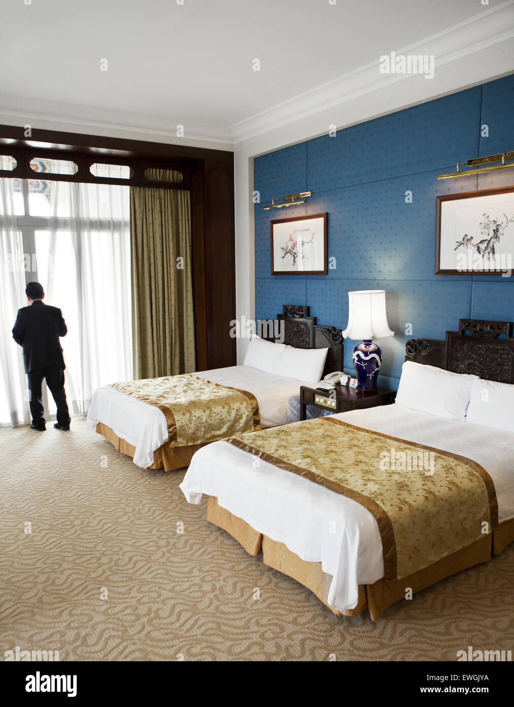 Una stanza al Grand Hotel, Taipei, Taiwan. Foto Stock