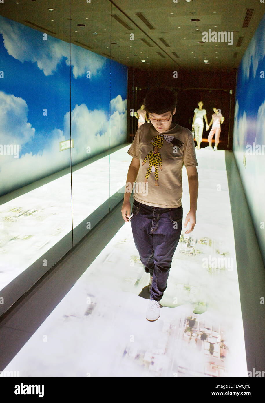 Un attrazione all'interno di Taipei 101, un 101-piano landmark grattacielo situato nel distretto di Xinyi, Taipei, Taiwan. Asia. Foto Stock