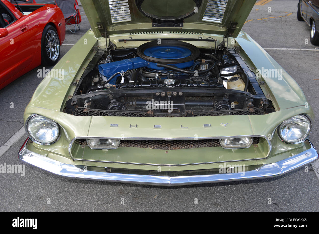 Una Shelby Cobra Mustang in corrispondenza di un'auto show. Foto Stock
