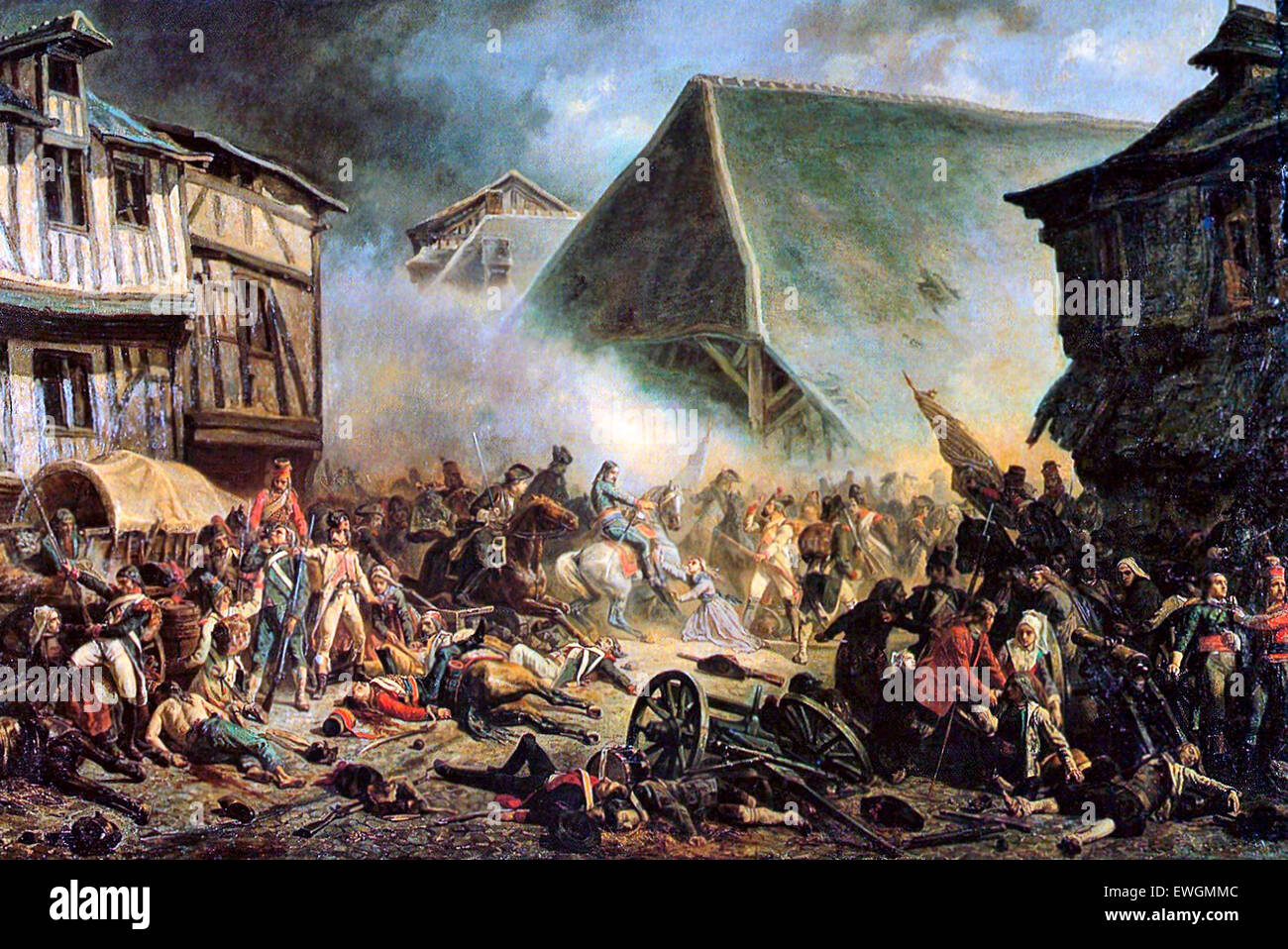 La battaglia di Le Mans è stata una battaglia della Guerra in Vandea. Ciò ha provocato la disfatta delle forze Vendéen dalle truppe repubblicane durante la Virée de Galerne. 1793 Foto Stock