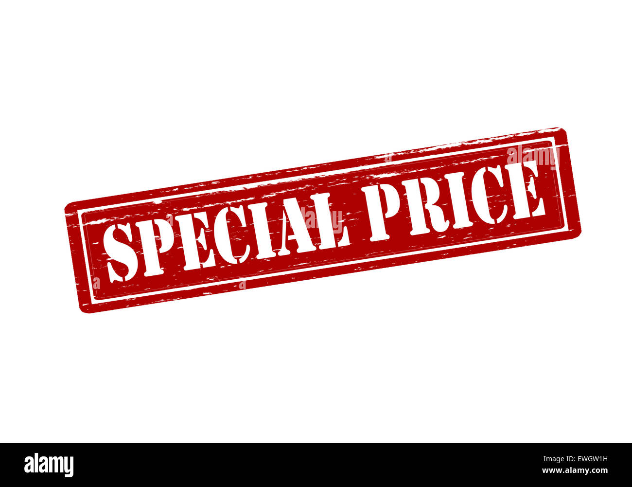 Timbro di gomma con testo prezzo speciale all'interno, illustrazione Foto Stock