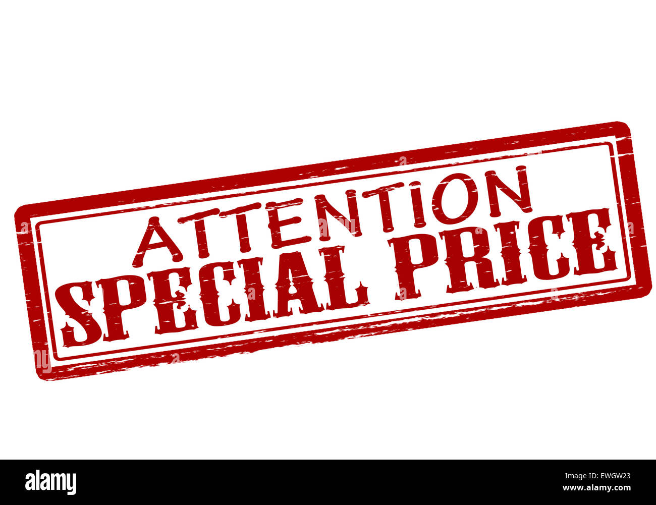 Timbro di gomma con il testo attenzione prezzo speciale all'interno, illustrazione Foto Stock
