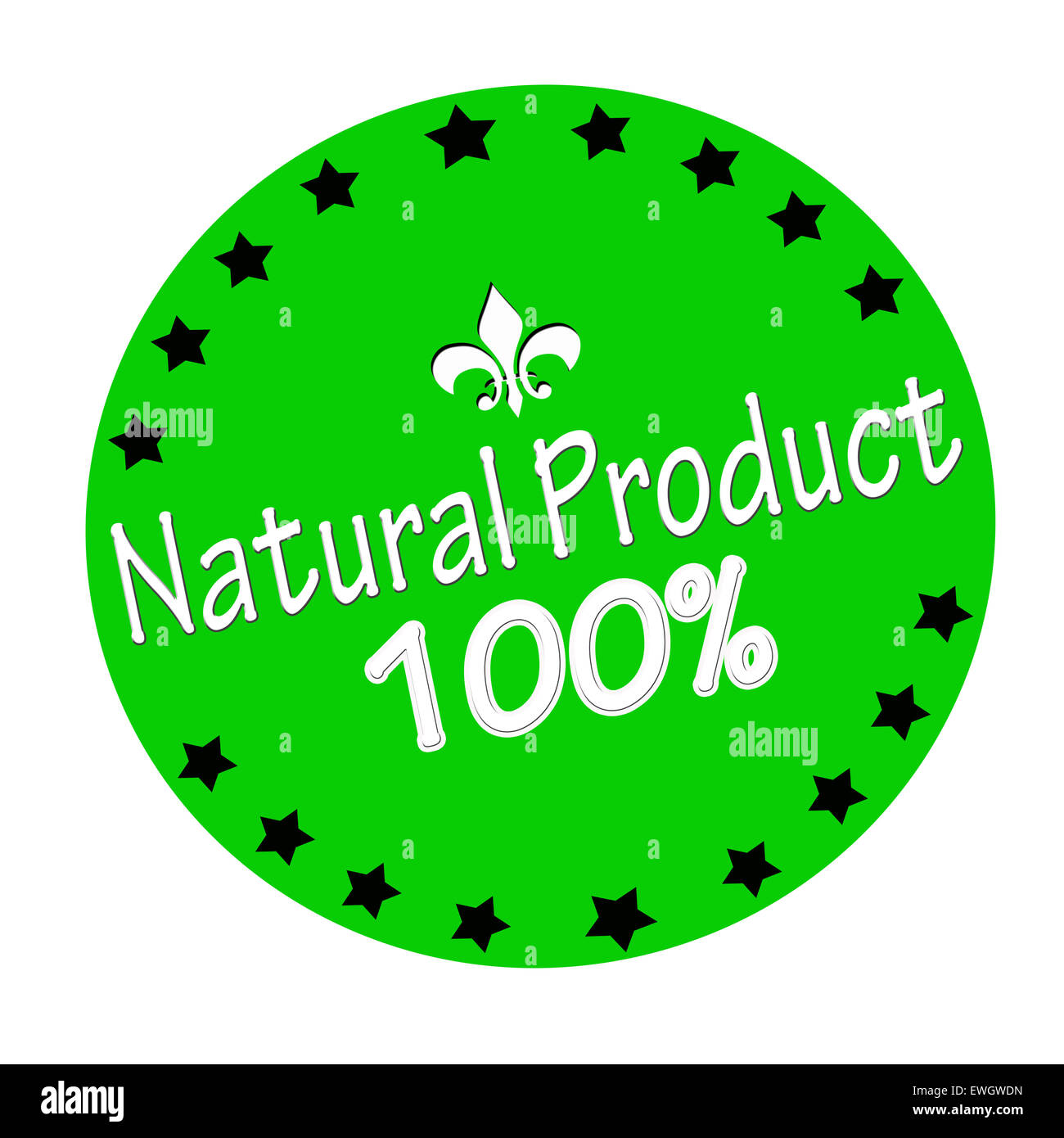 Timbro di gomma con il testo prodotto naturale all'interno, illustrazione Foto Stock