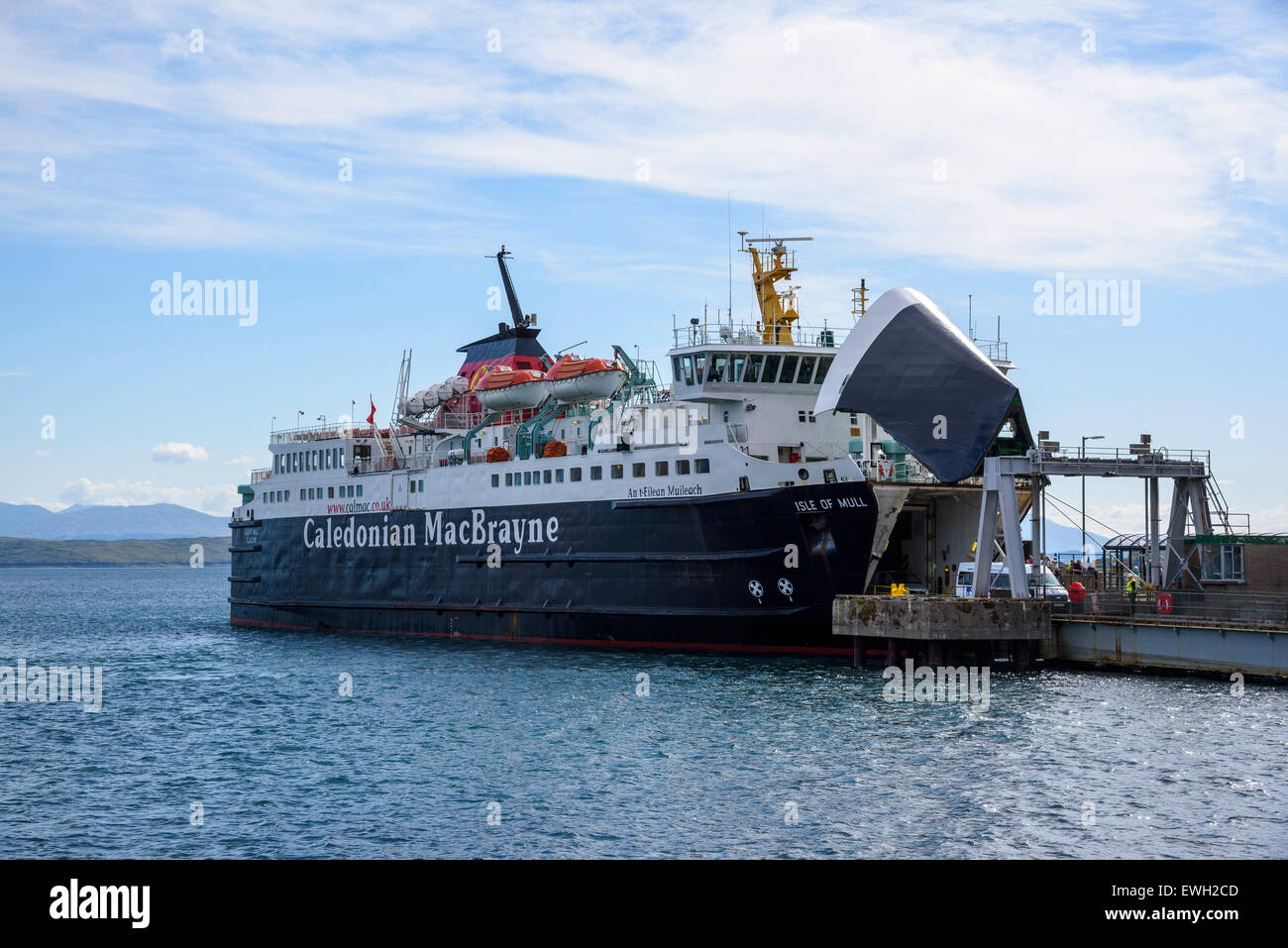 Cal Mac ferry a Craignure, Isle of Mull, Ebridi, Argyll and Bute, Scozia Foto Stock