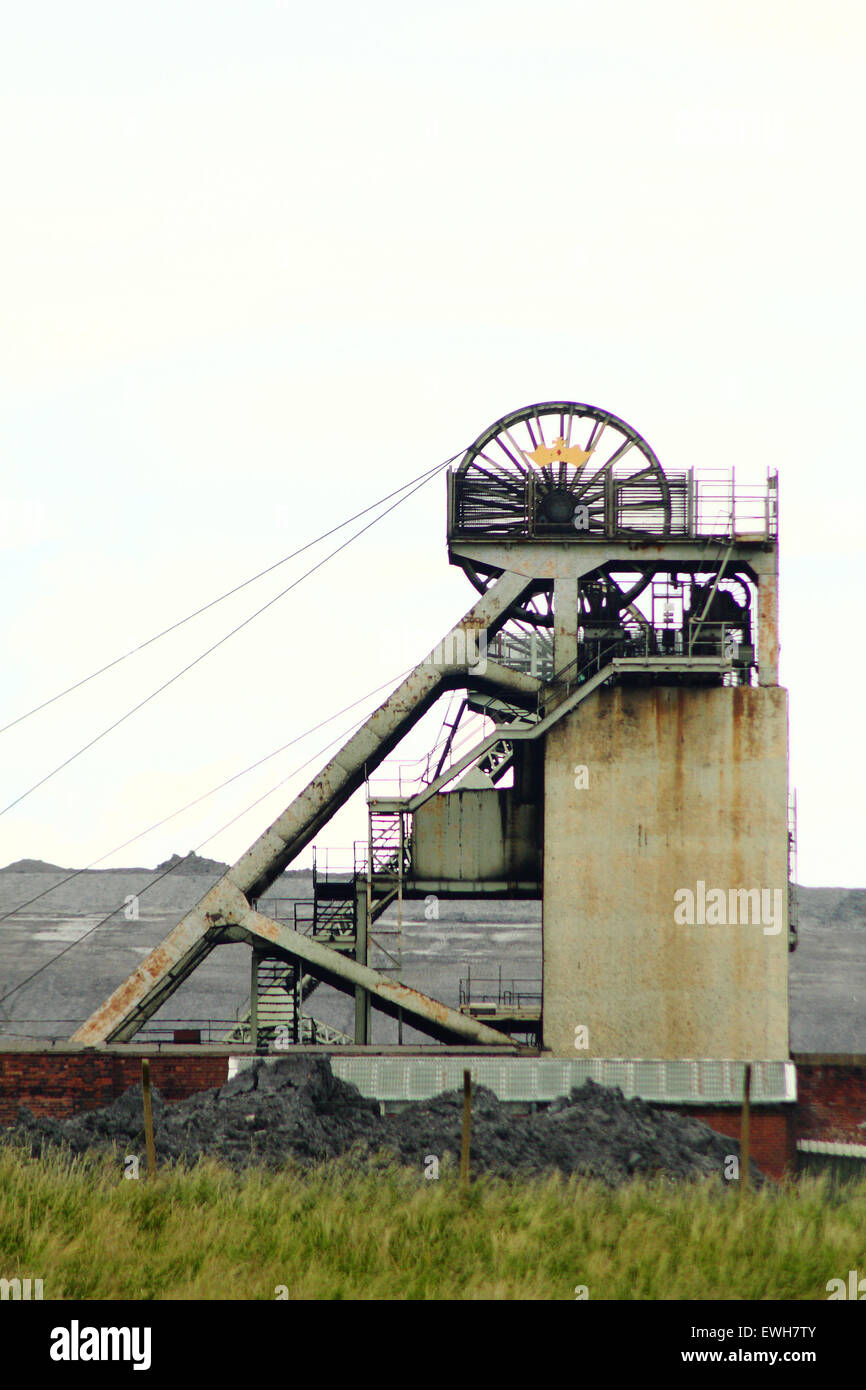Thoresby Colliery, Nottinghamshire pit di proprietà di carbone del Regno Unito che è programmato per cessare la produzione nel 2015 Foto Stock