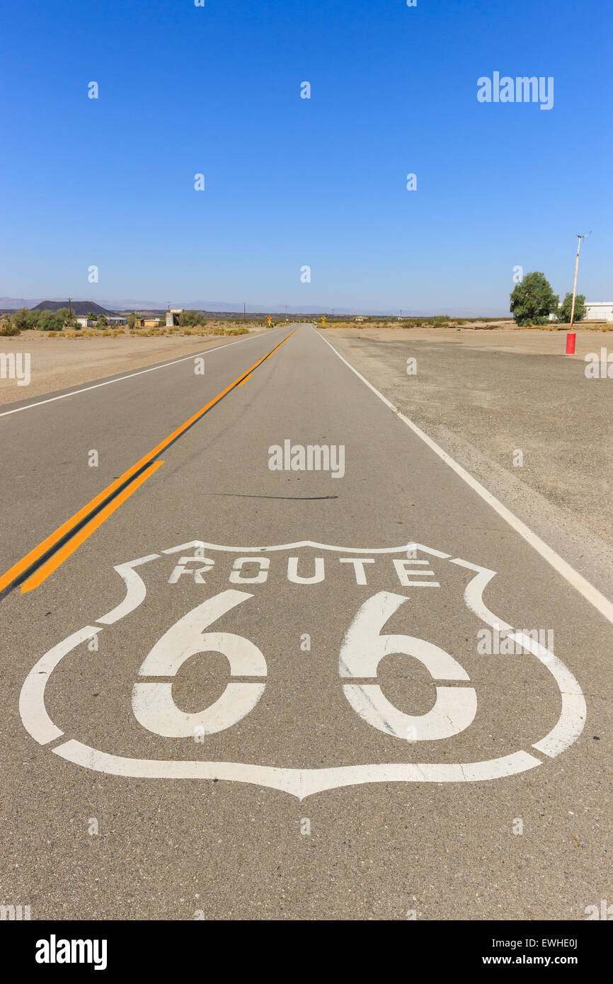 Amboy sul percorso 66, California, Stati Uniti d'America. Foto Stock