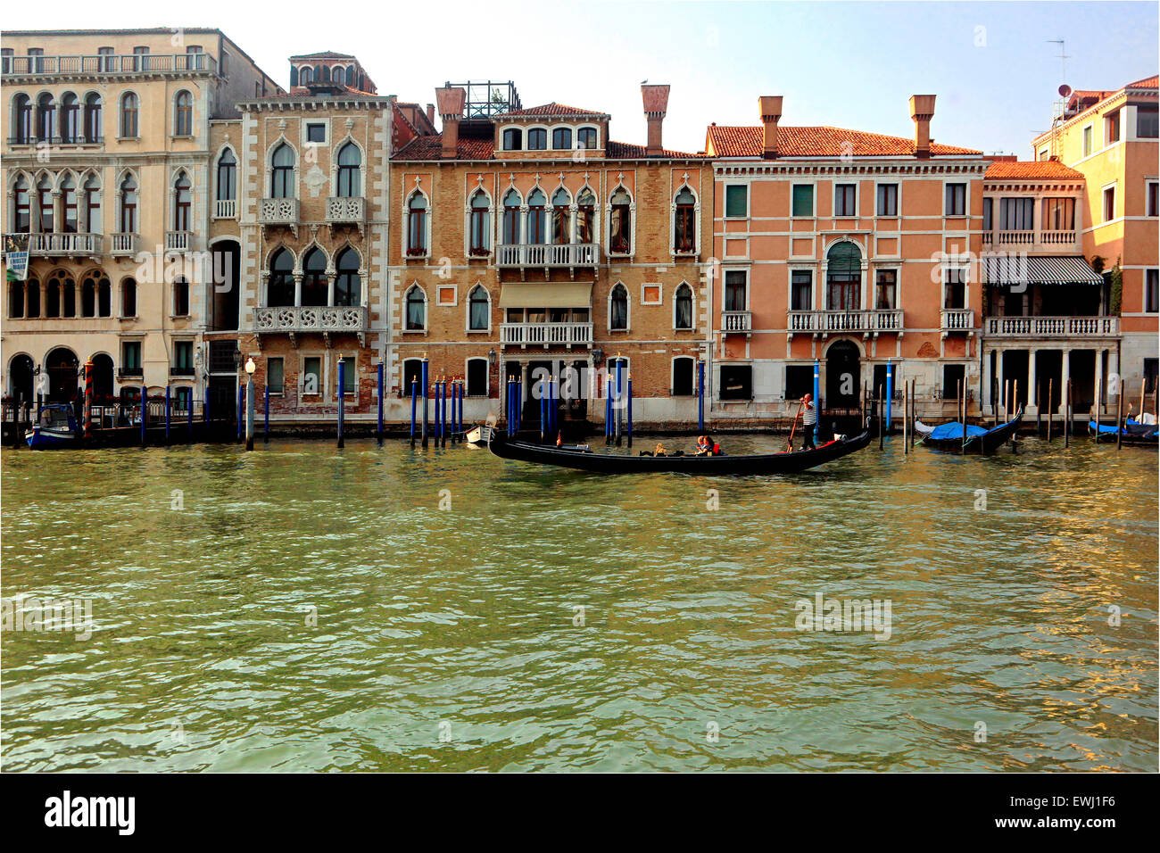Venezia- antichi palazzi che si affacciano sul Canal Grande Foto Stock