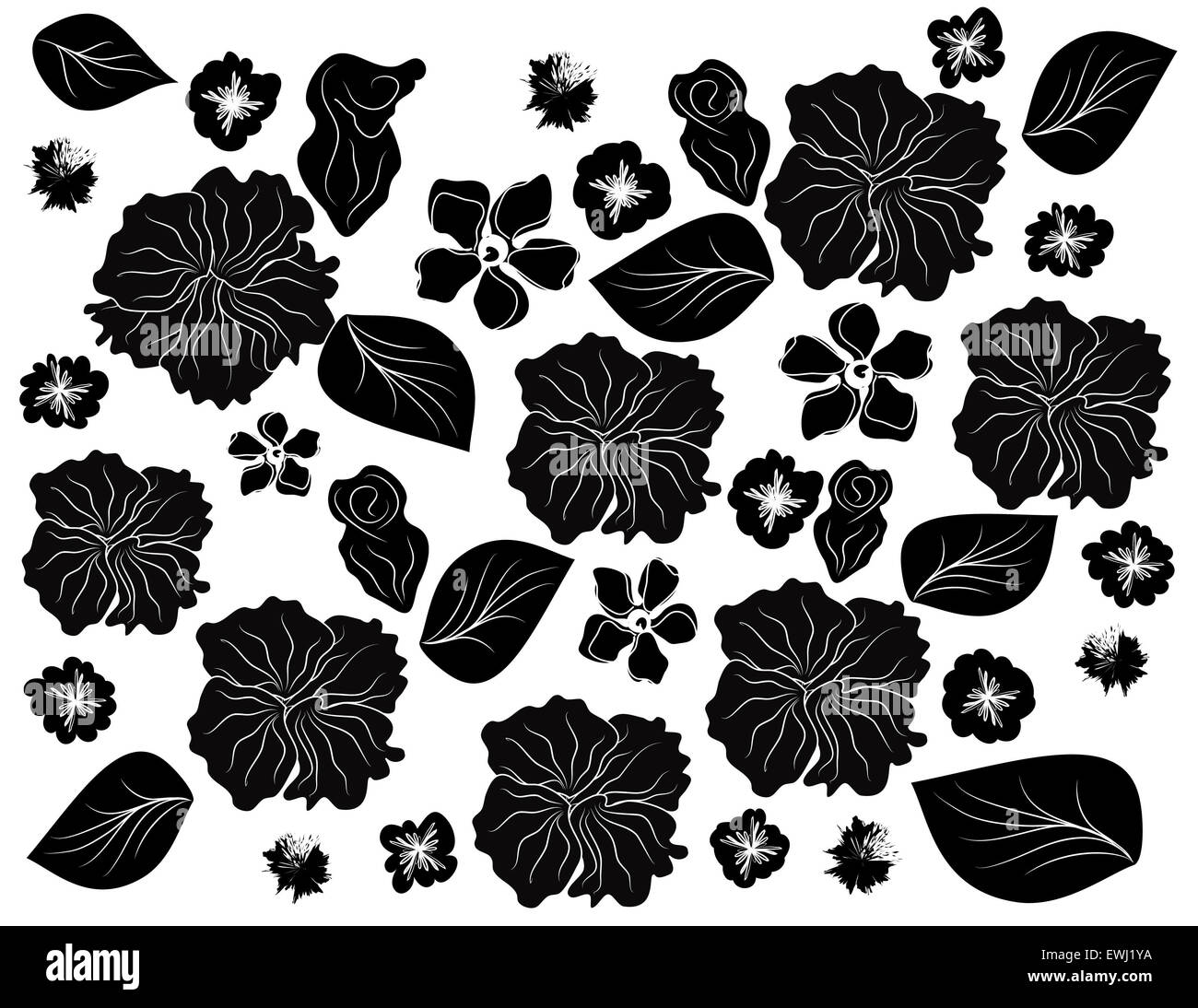 Originale composizione floreale in bianco e nero per decorare qualunque cosa fare Foto Stock