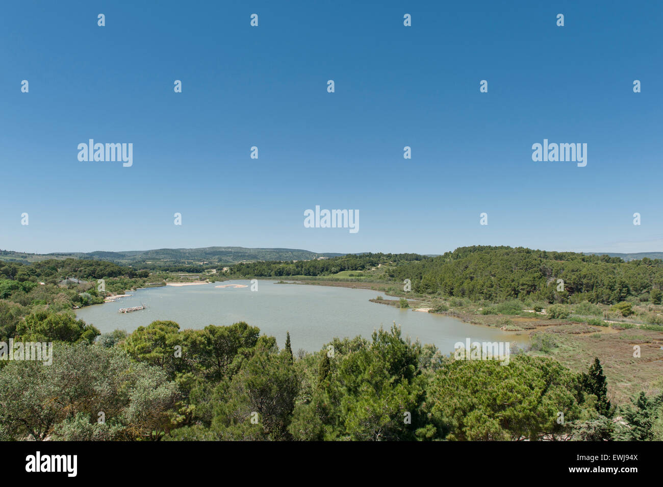 L'Etang de l'Oeil de Ca in la Réserve Africaine de Sigean nel Languedoc, Francia meridionale Foto Stock