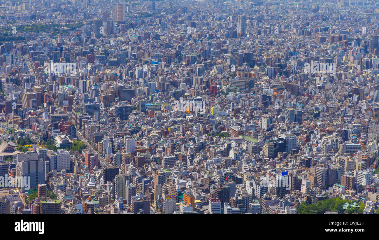 Lo skyline di Tokyo di giorno Foto Stock