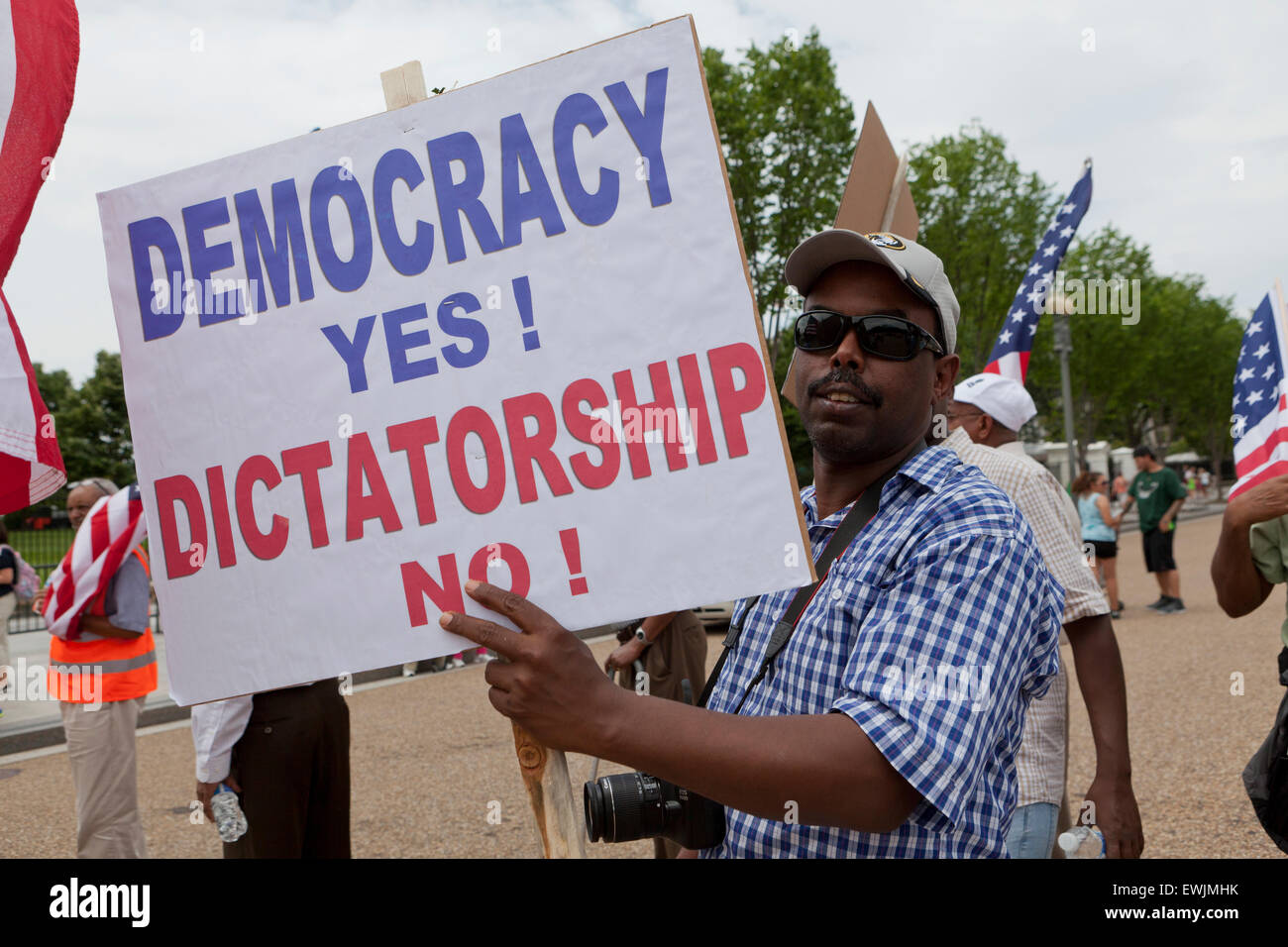 Eritrei protestare per il cambiamento democratico e dei diritti umani in Eritrea - Washington DC, Stati Uniti d'America Foto Stock